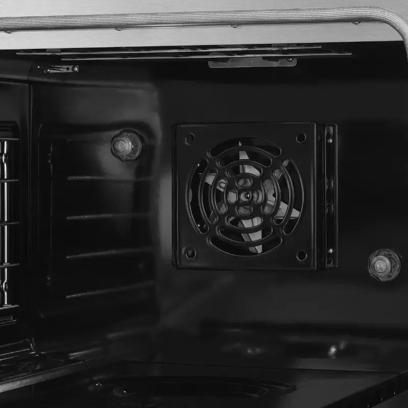 FORNO Valente FFSGS6199-36CPBLK 36-Inch Dual Fuel Range with 6 Sealed Burners & 5.2 Cu. Ft. Convection Oven – Black with Antique Brass