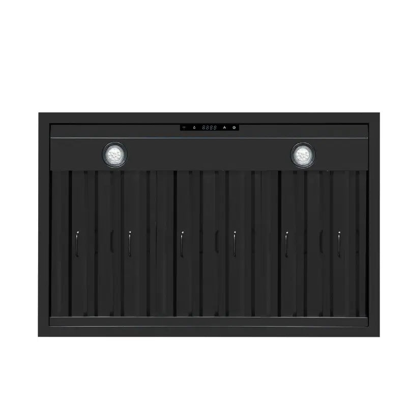 FORNO Valente FRHWM5099-36CPBLK 36-Inch Wall Mount Range Hood – 427 CFM, Black with Copper Trim