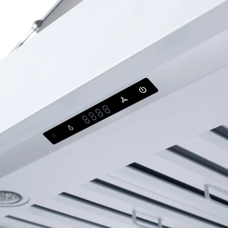 FORNO Valente FRHWM5099-36CPWHT 36-Inch Wall Mount Range Hood with 427 CFM, White with Copper Trim
