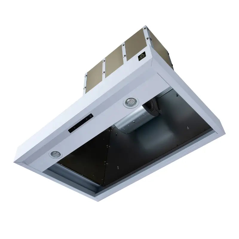 FORNO Valente FRHWM5099-36CPWHT 36-Inch Wall Mount Range Hood with 427 CFM, White with Copper Trim