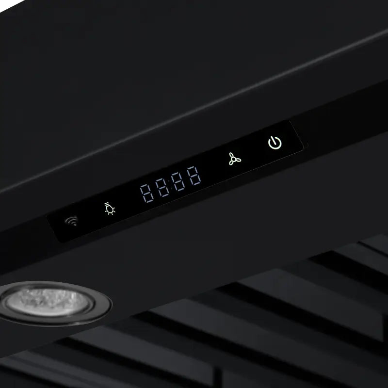 FORNO Valente FRHWM5099-48CPBLK 48-Inch Wall Mount Range Hood – 304 CFM, Black with Copper Rivet Trim