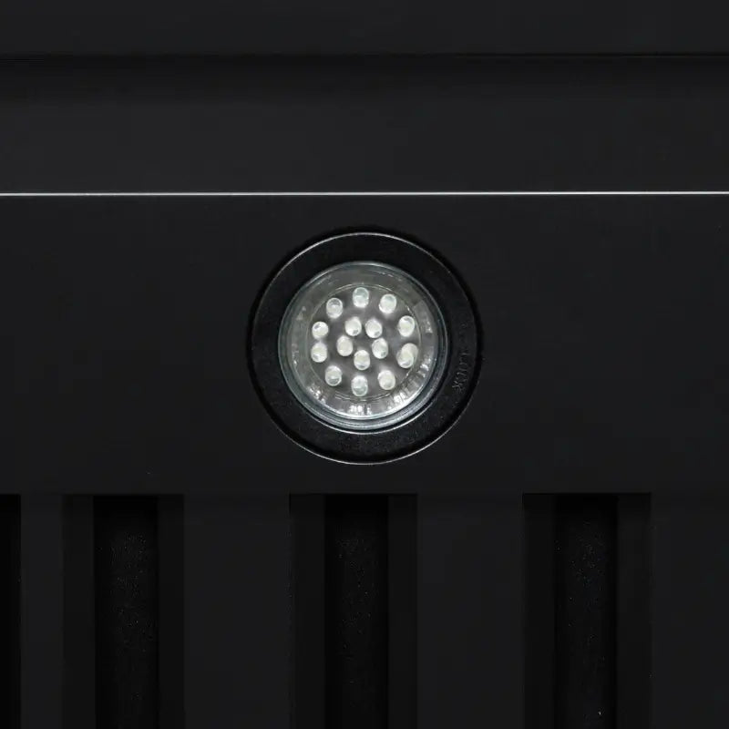 FORNO Valente FRHWM5099-48CPBLK 48-Inch Wall Mount Range Hood – 304 CFM, Black with Copper Rivet Trim