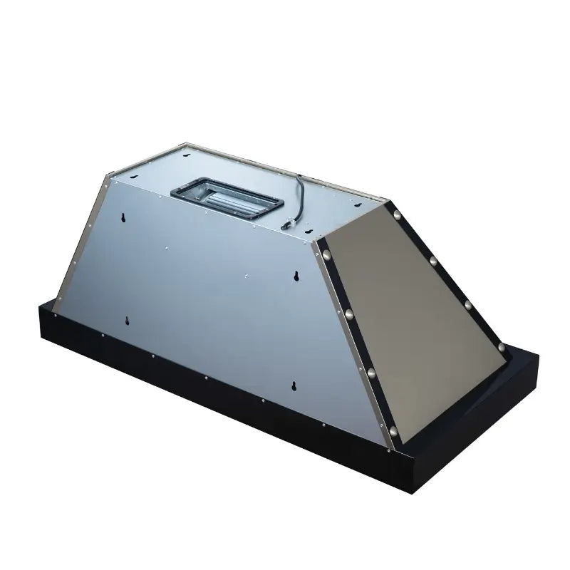 FORNO Valente FRHWM5099-48CPBLK 48-Inch Wall Mount Range Hood – 304 CFM, Black with Copper Rivet Trim