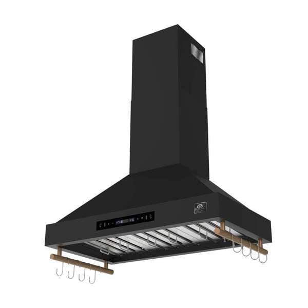 Forno Venezia 36 Inch Wall-Mounted Black Range Hood FRHWM5503-36BLK