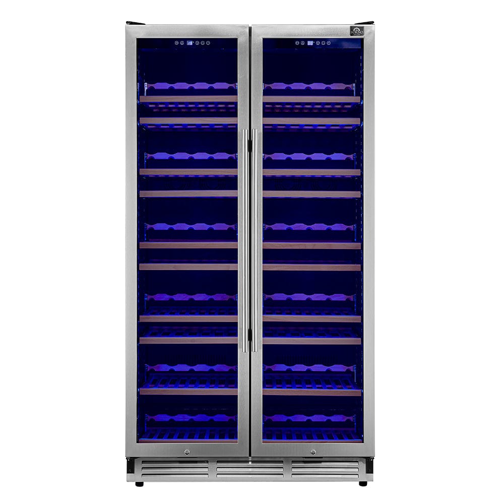 Forno Vernazza 40-Inch 25.07 Cu Ft Dual Zone Wine Cooler FWCDR6642-40S Wine Coolers FWCDR6642-40S Luxury Appliances Direct