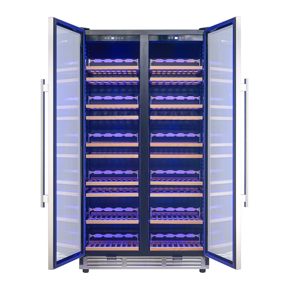 Forno Vernazza 40-Inch 25.07 Cu Ft Dual Zone Wine Cooler FWCDR6642-40S Wine Coolers FWCDR6642-40S Luxury Appliances Direct