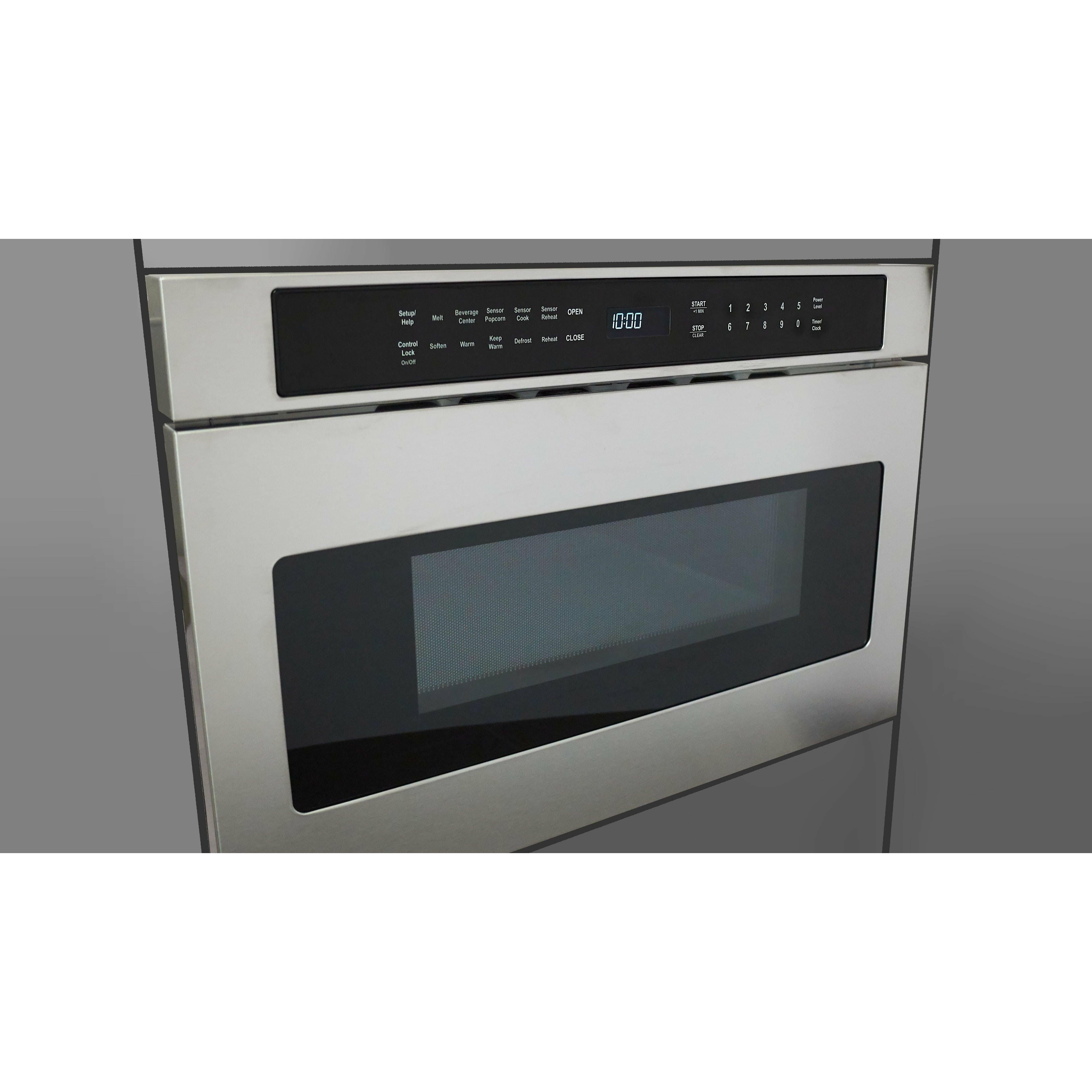 Fulgor Milano 24" Built-In Drawer Microwave Oven with 1.2 Cu. Ft. Capacity, Stainless Steel - F7DMW24S2 I Luxury Appliances Direct