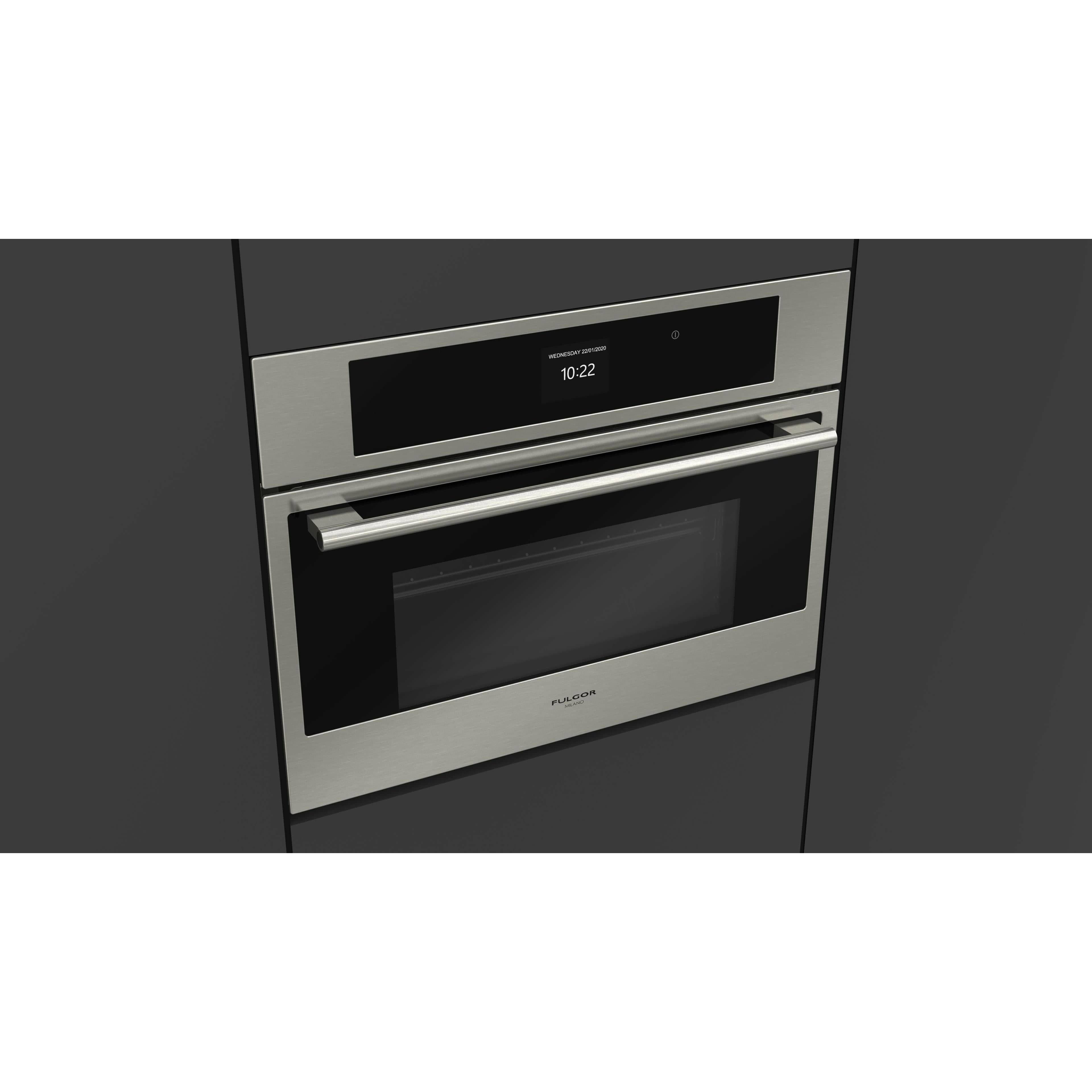 Fulgor Milano 24" Built-In Single Steam Wall Oven with Creactive Cooking System - F7SCO24S1 Wall Oven F7SCO24S1 Luxury Appliances Direct