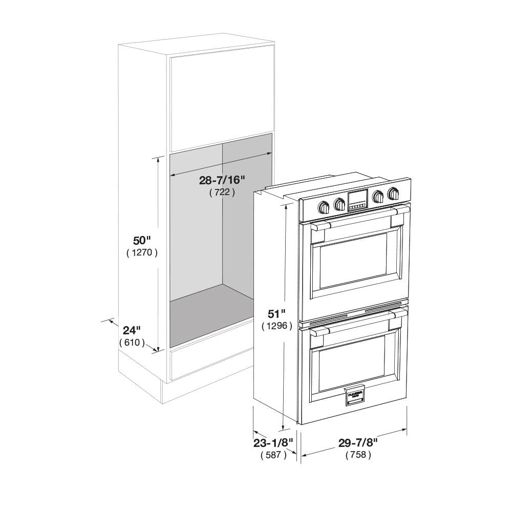 Fulgor Milano 30" Double Electric Wall Oven with 8.2 cu. ft. Capacity, Stainless Steel - F6PDP30S1 Wall Oven F6PDP30S1 Luxury Appliances Direct