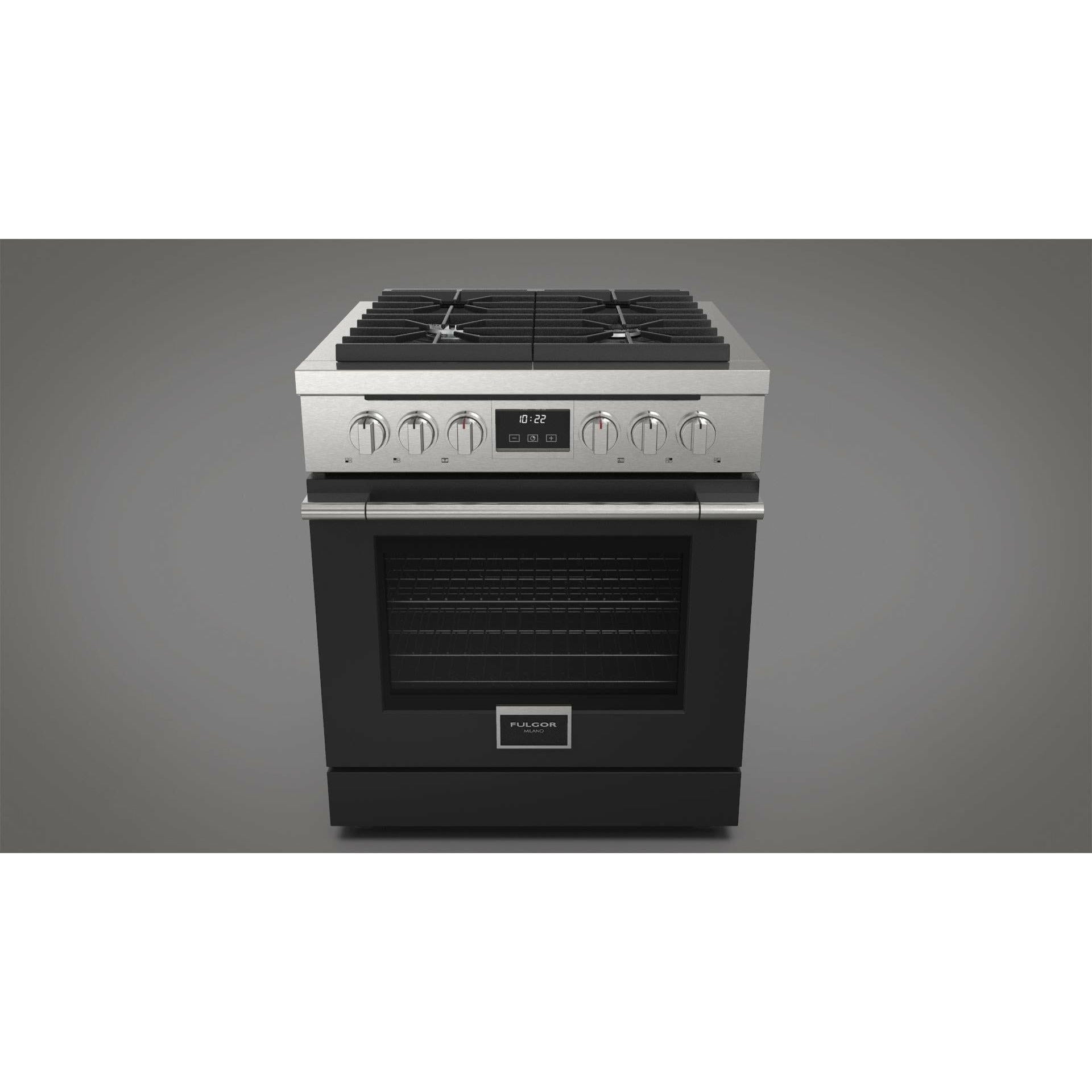 Fulgor Milano 30" Freestanding All Gas Range with 2 Duel Flame Burners, Stainless Steel - F4PGR304S2 Ranges ACDKIT30MB Luxury Appliances Direct