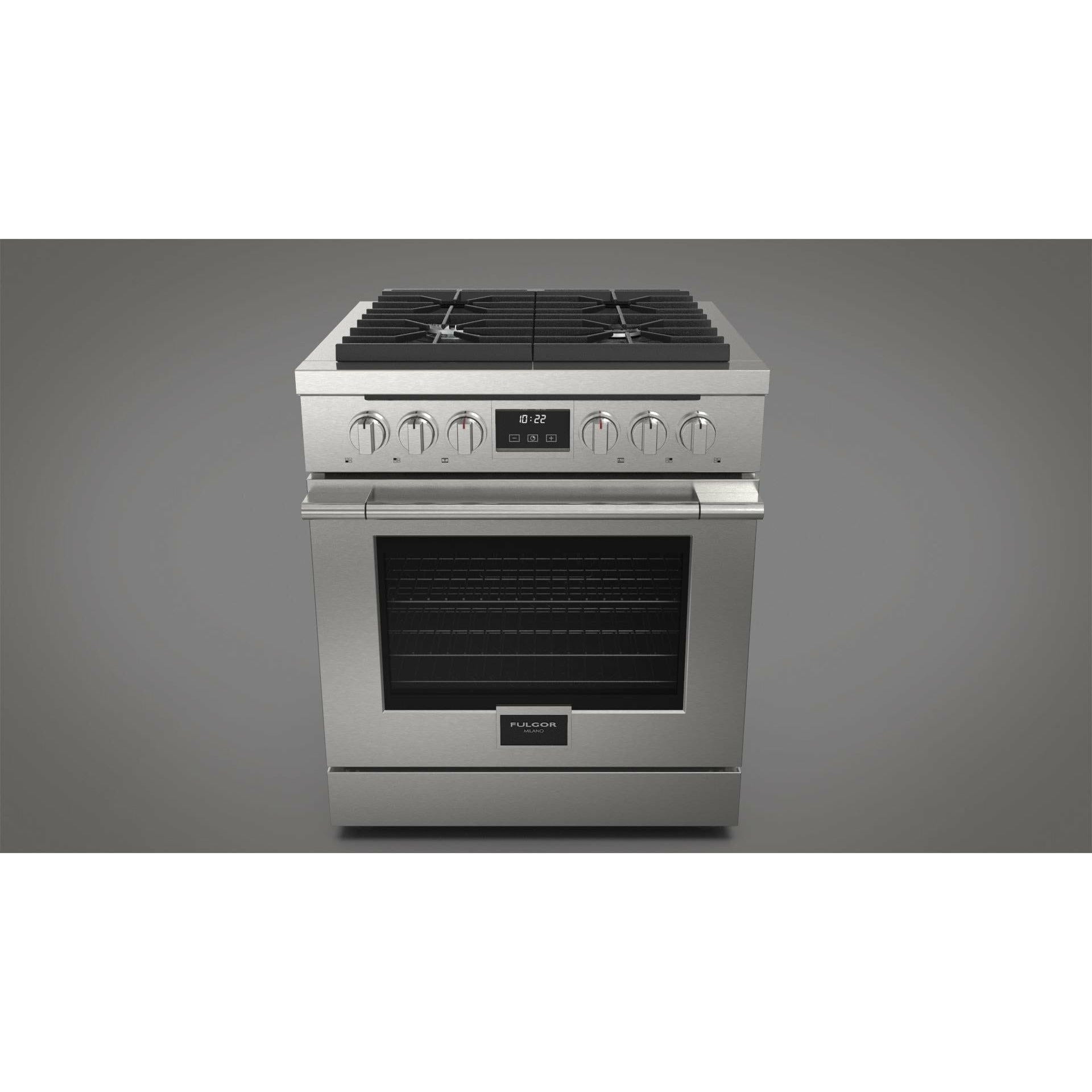 Fulgor Milano 30" Freestanding All Gas Range with 2 Duel Flame Burners, Stainless Steel - F4PGR304S2 Ranges F4PGR304S2 Luxury Appliances Direct