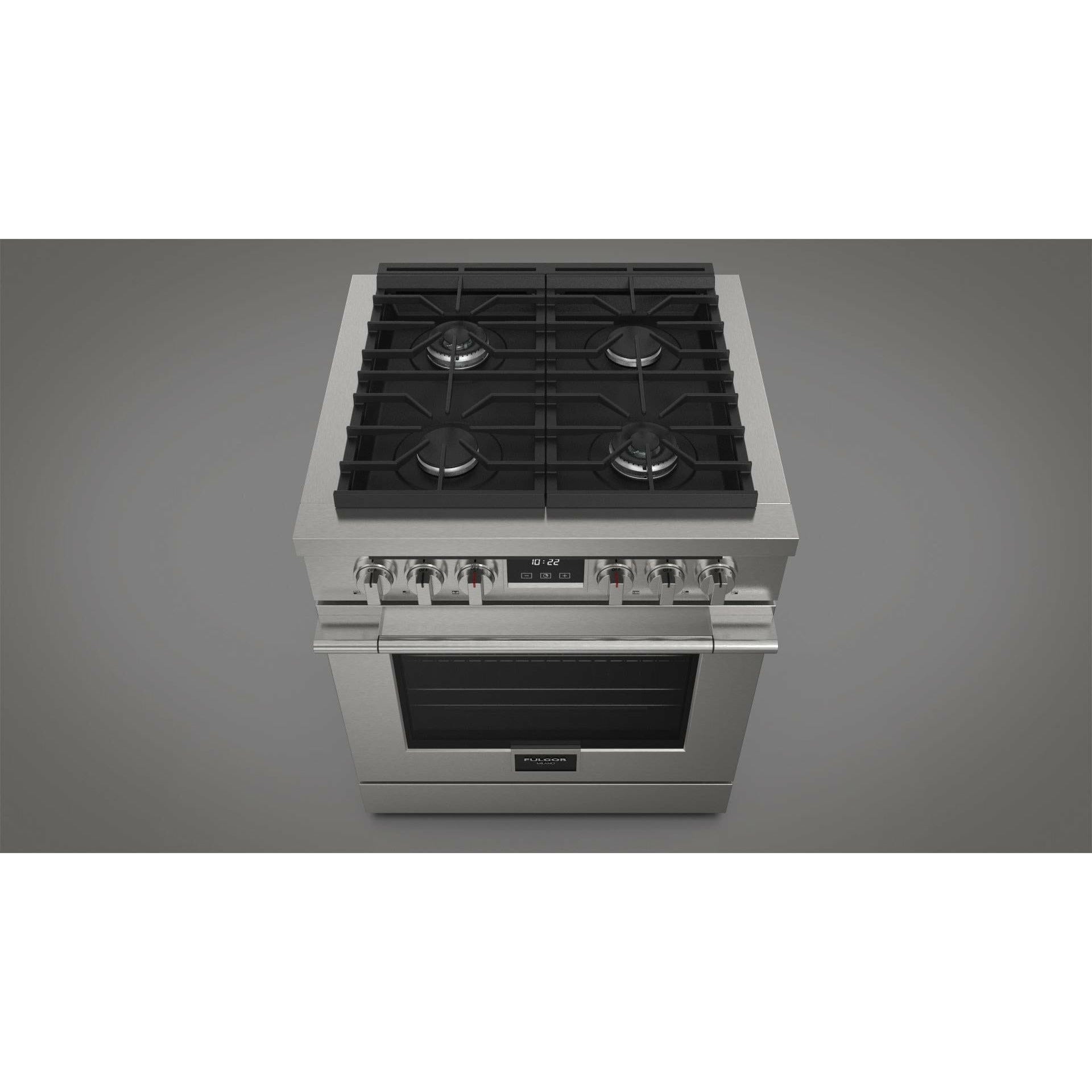 Fulgor Milano 30" Freestanding All Gas Range with 2 Duel Flame Burners, Stainless Steel - F4PGR304S2 Ranges Luxury Appliances Direct