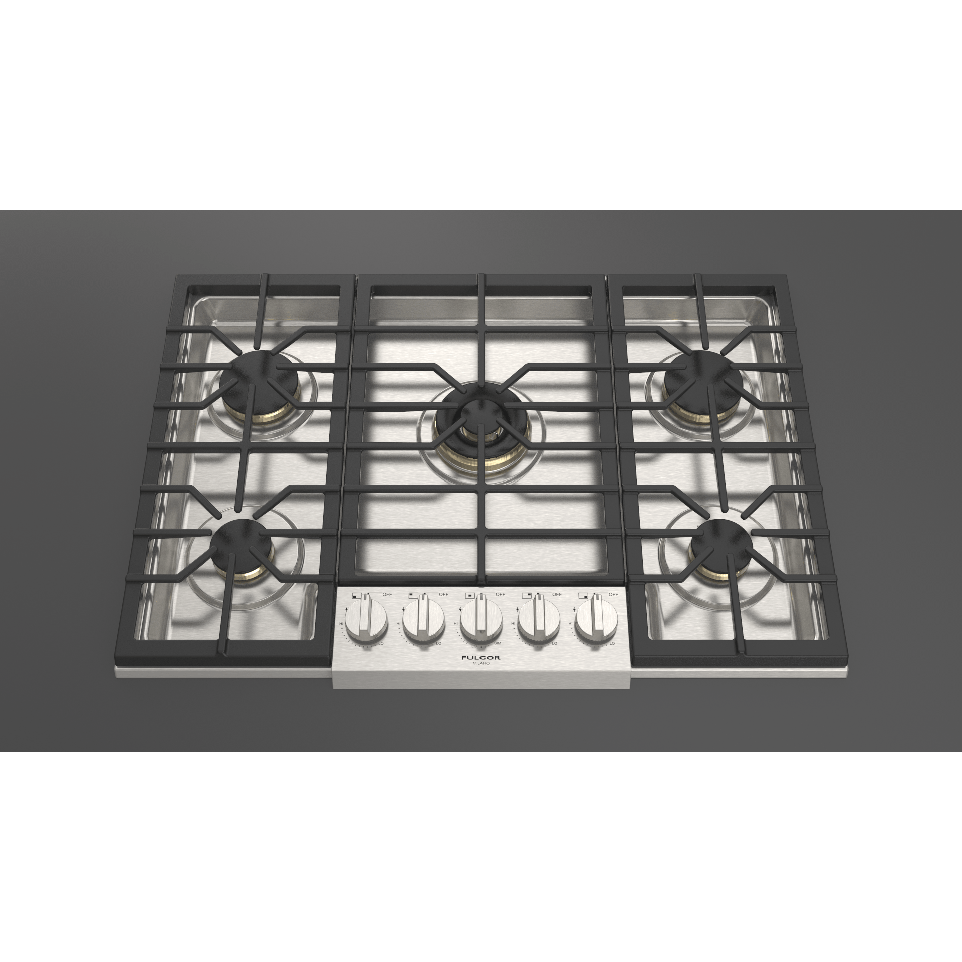 Fulgor Milano 30" Pro-Style Natural Gas Cooktop with 1 Center Dual Burner - F6PGK305S1 Cooktops F6PGK305S1 Luxury Appliances Direct