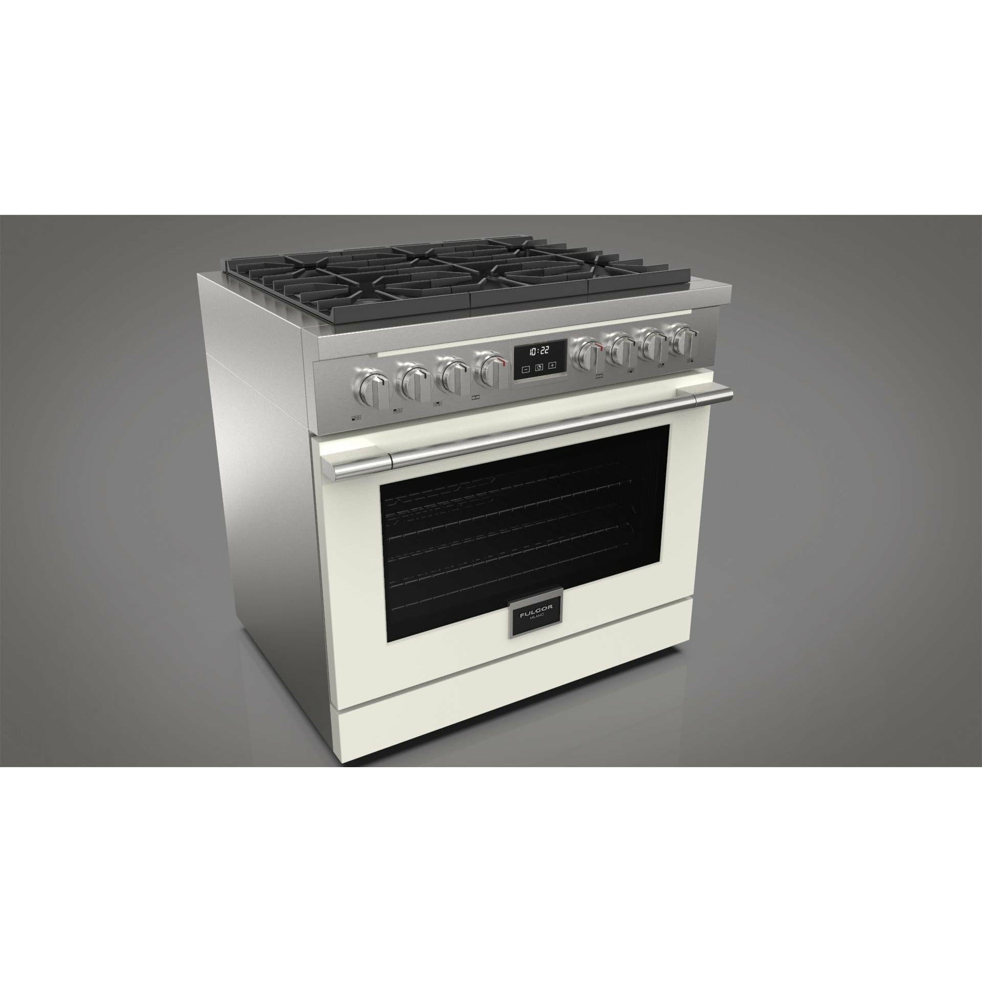 Fulgor Milano 36" Freestanding All Gas Range with 3 Duel Flame Burners, Stainless Steel - F4PGR366S2 Ranges Luxury Appliances Direct