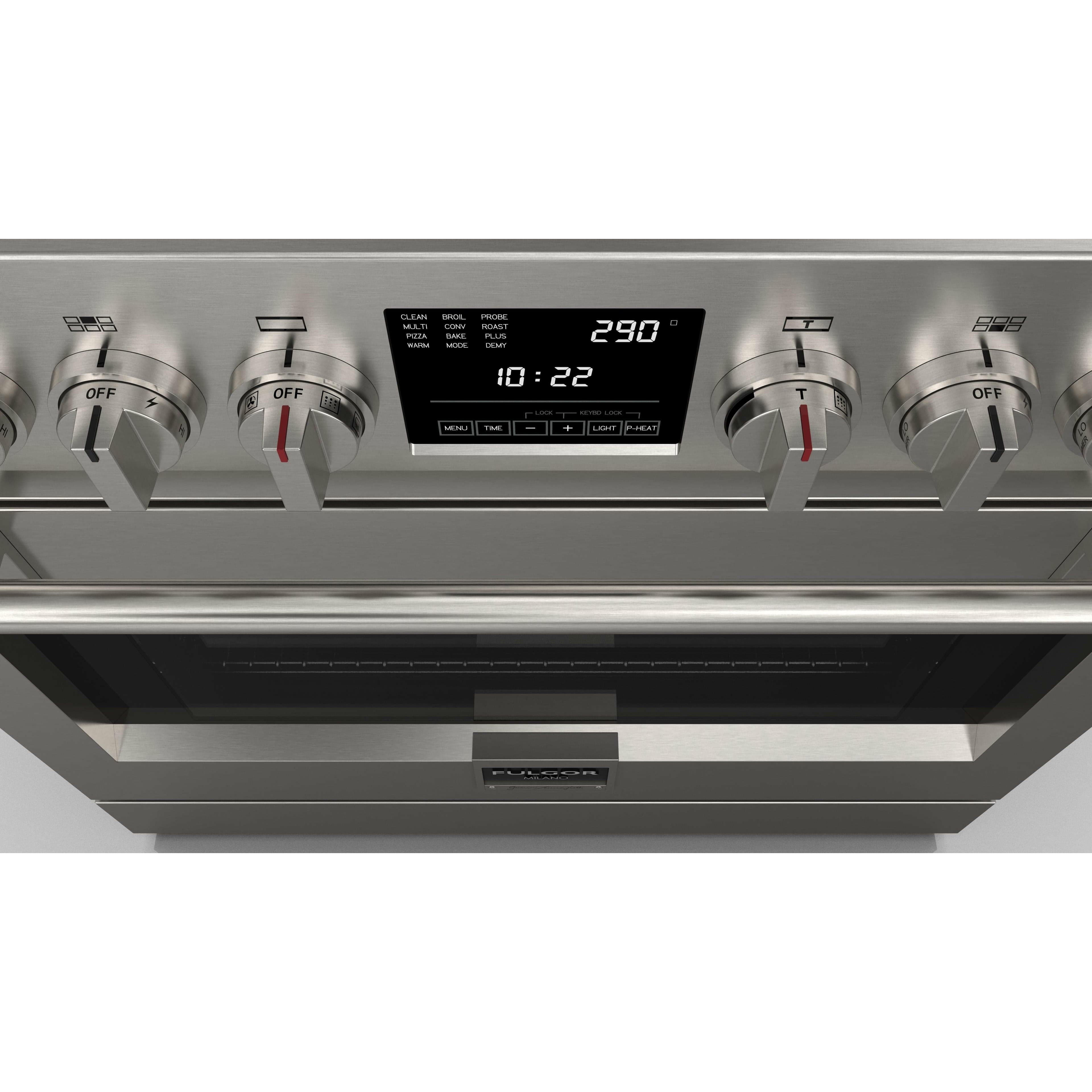 Fulgor Milano 36" Freestanding Dual Pro Fuel Range with Four 18,000 BTU Burners, Stainless Steel - F6PDF366S1 Ranges Luxury Appliances Direct