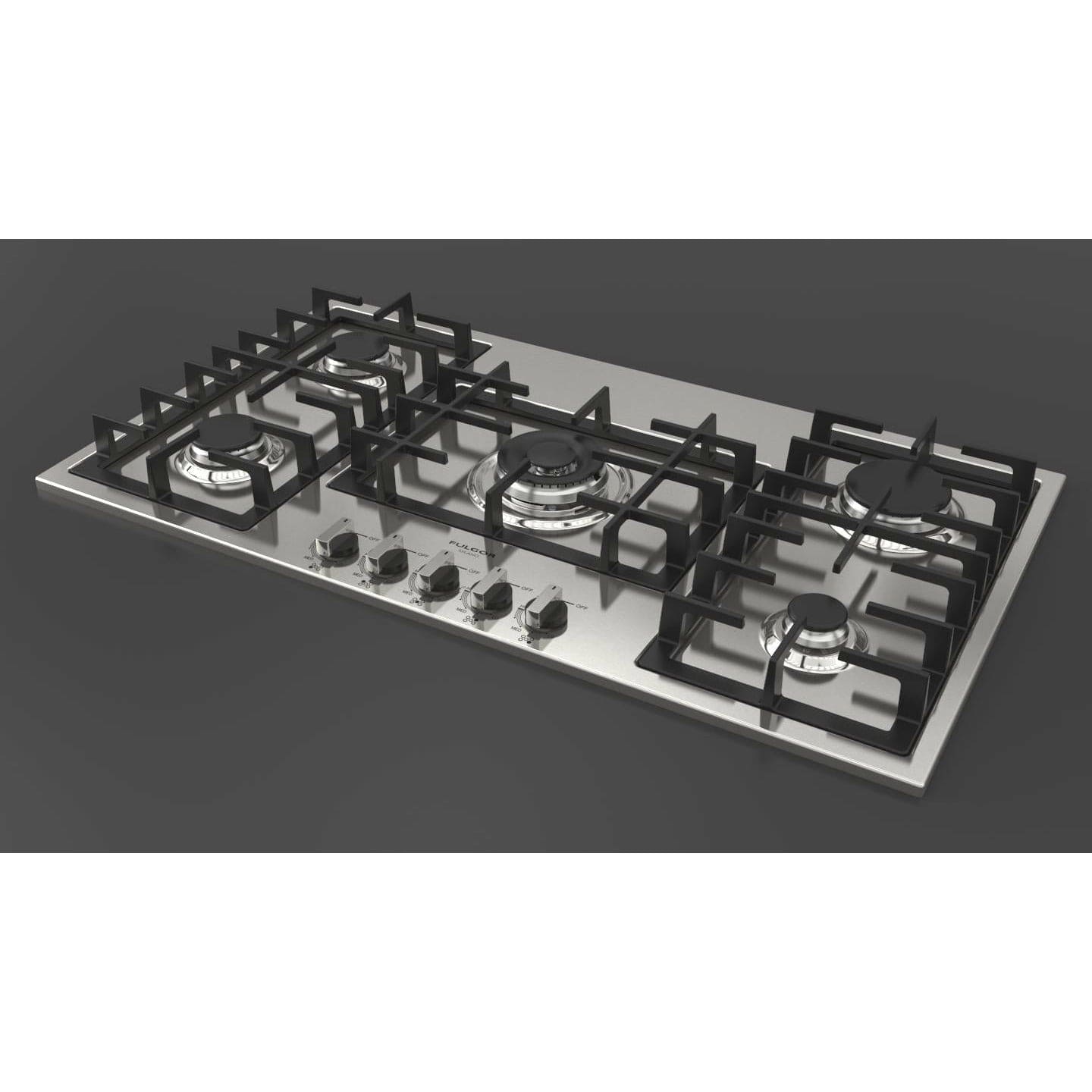 Fulgor Milano 36" Gas Cooktop with 5 European Sealed Burners - F4GK36S1 Cooktops F4GK36S1 Luxury Appliances Direct