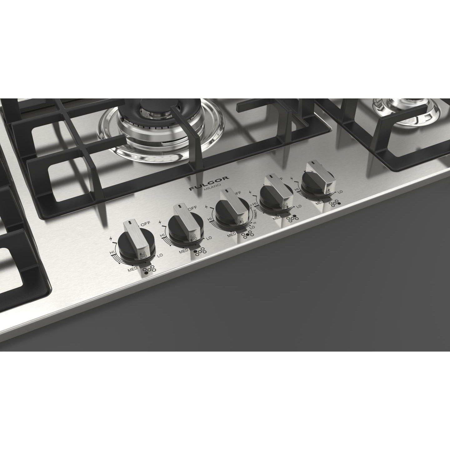 Fulgor Milano 36" Gas Cooktop with 5 European Sealed Burners - F4GK36S1 Cooktops F4GK36S1 Luxury Appliances Direct