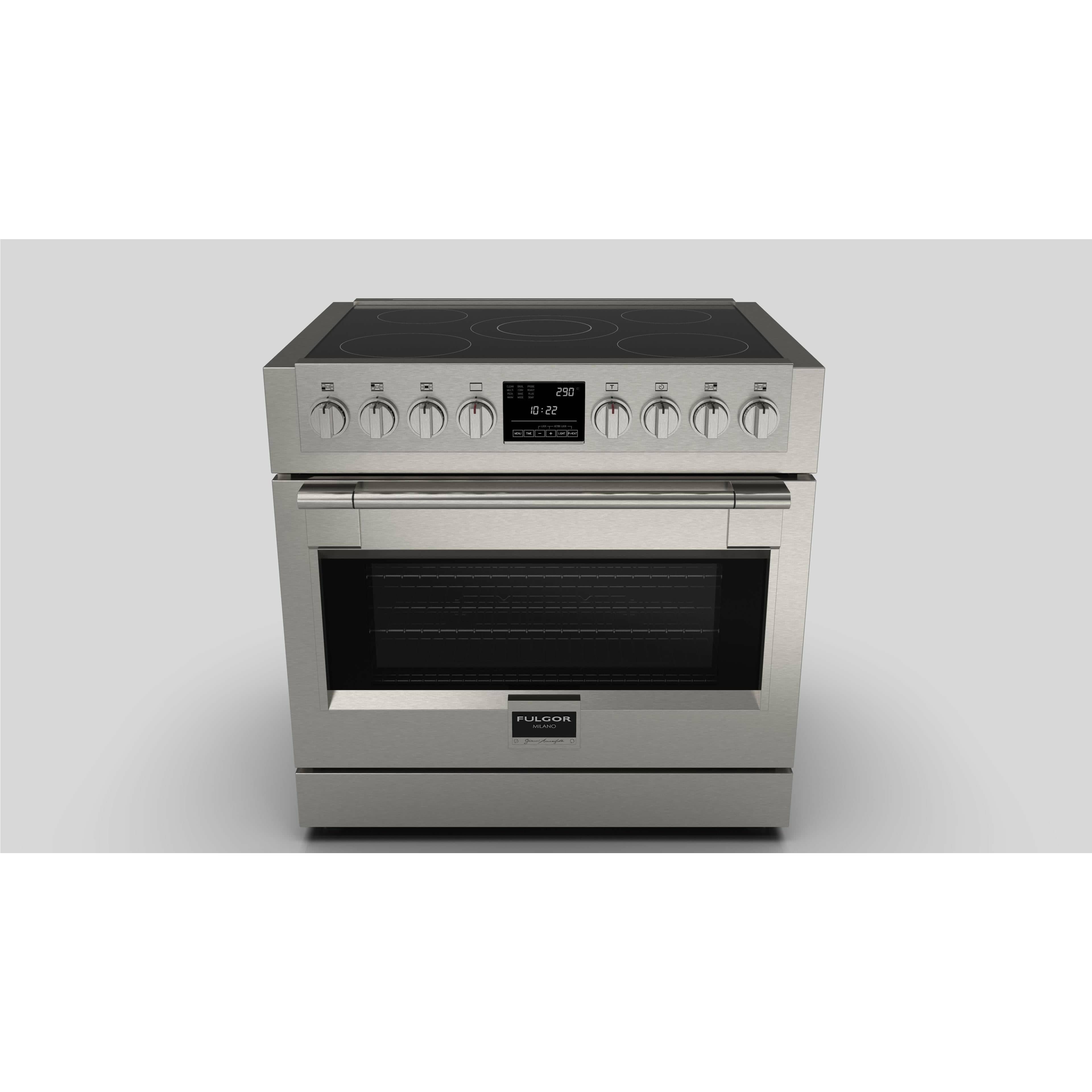 Fulgor Milano 36" Induction Freestanding Pro-Range with 5 Induction Zones, 5.7 Cu. Ft. Capacity - F6PIR365S1 Ranges F6PIR365S1 Luxury Appliances Direct