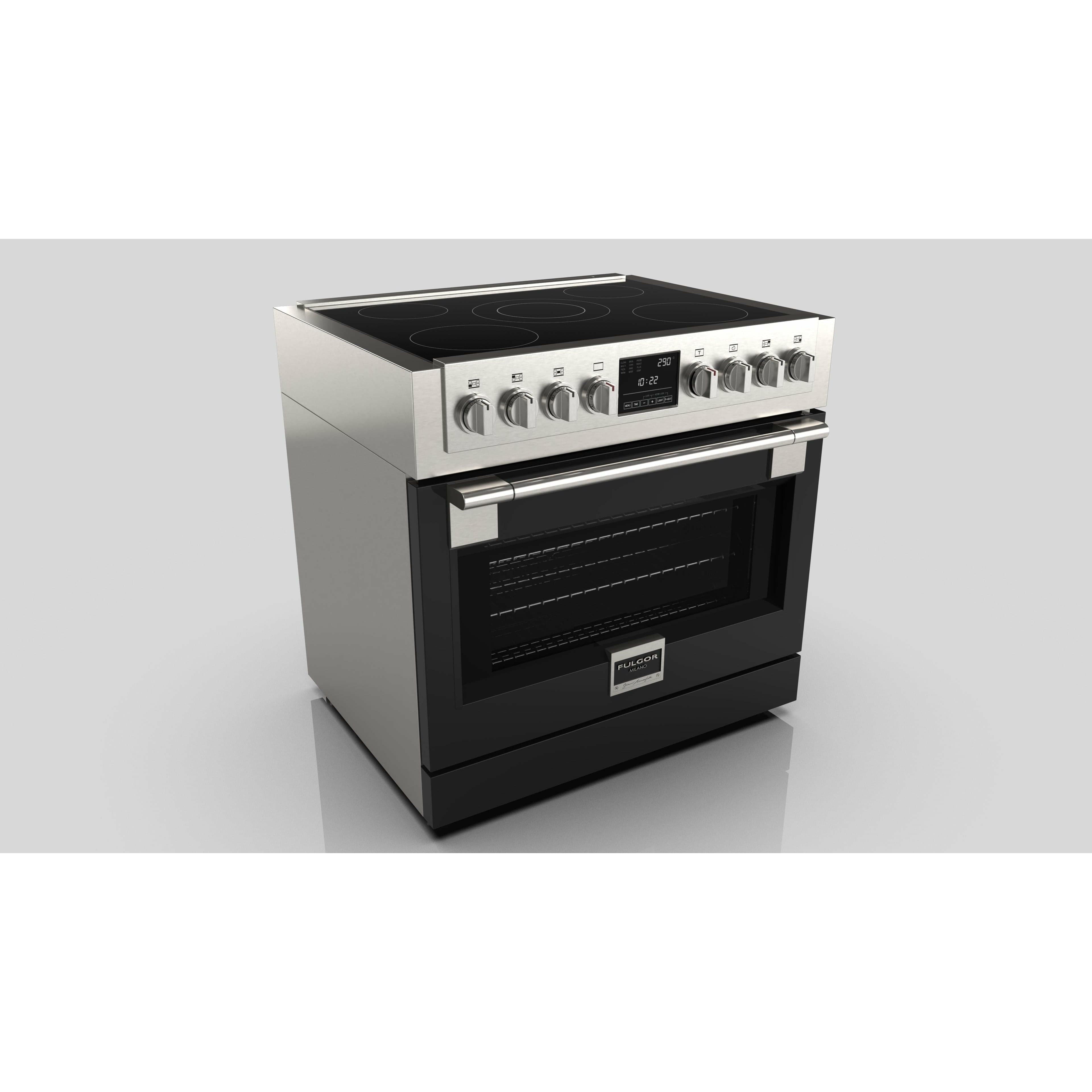 Fulgor Milano 36" Induction Freestanding Pro-Range with 5 Induction Zones, 5.7 Cu. Ft. Capacity - F6PIR365S1 Ranges Luxury Appliances Direct