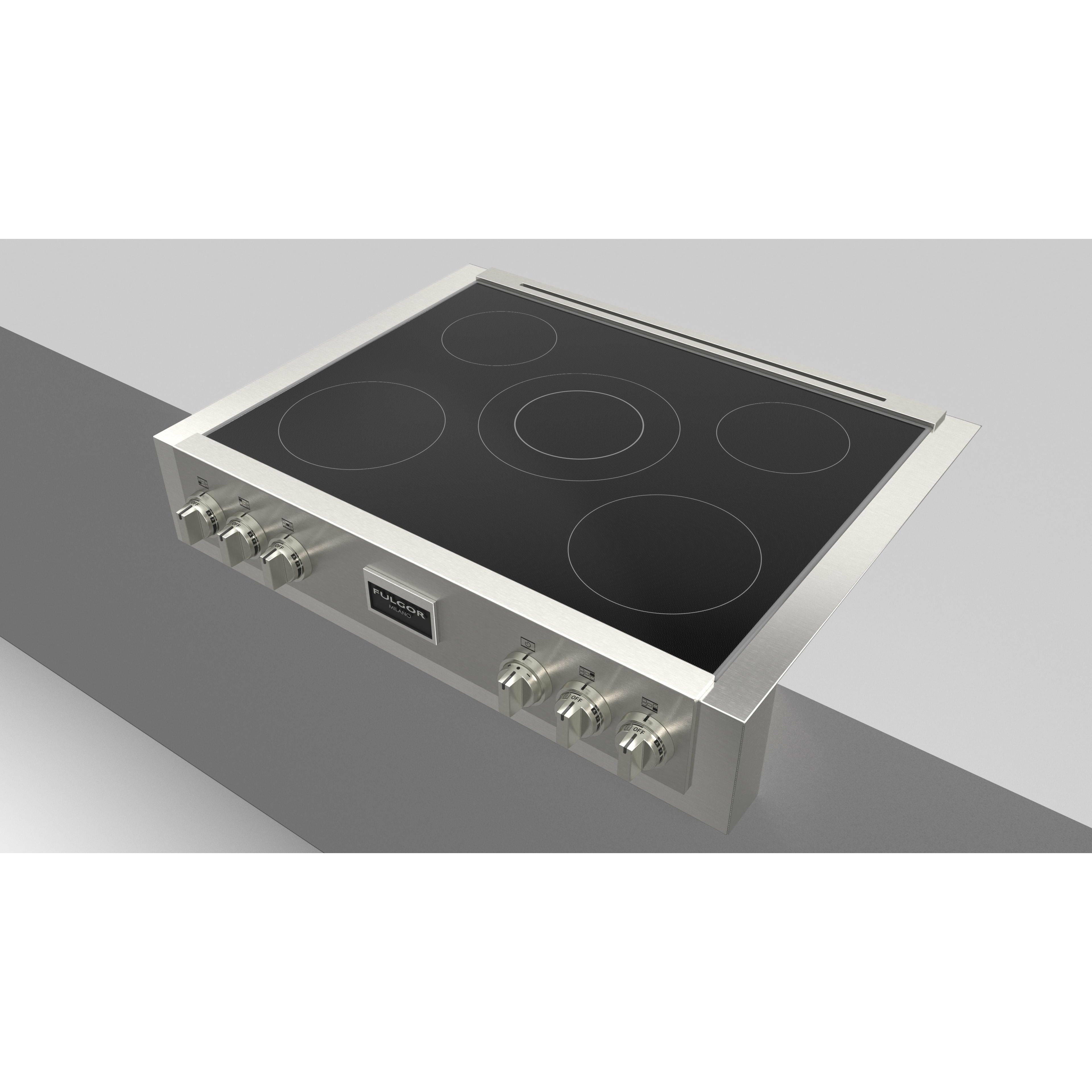 Fulgor Milano 36" Induction Rangetop with 5 Cooking Zones, Stainless Steel - F6IRT365S1 Rangetops F6IRT365S1 Luxury Appliances Direct