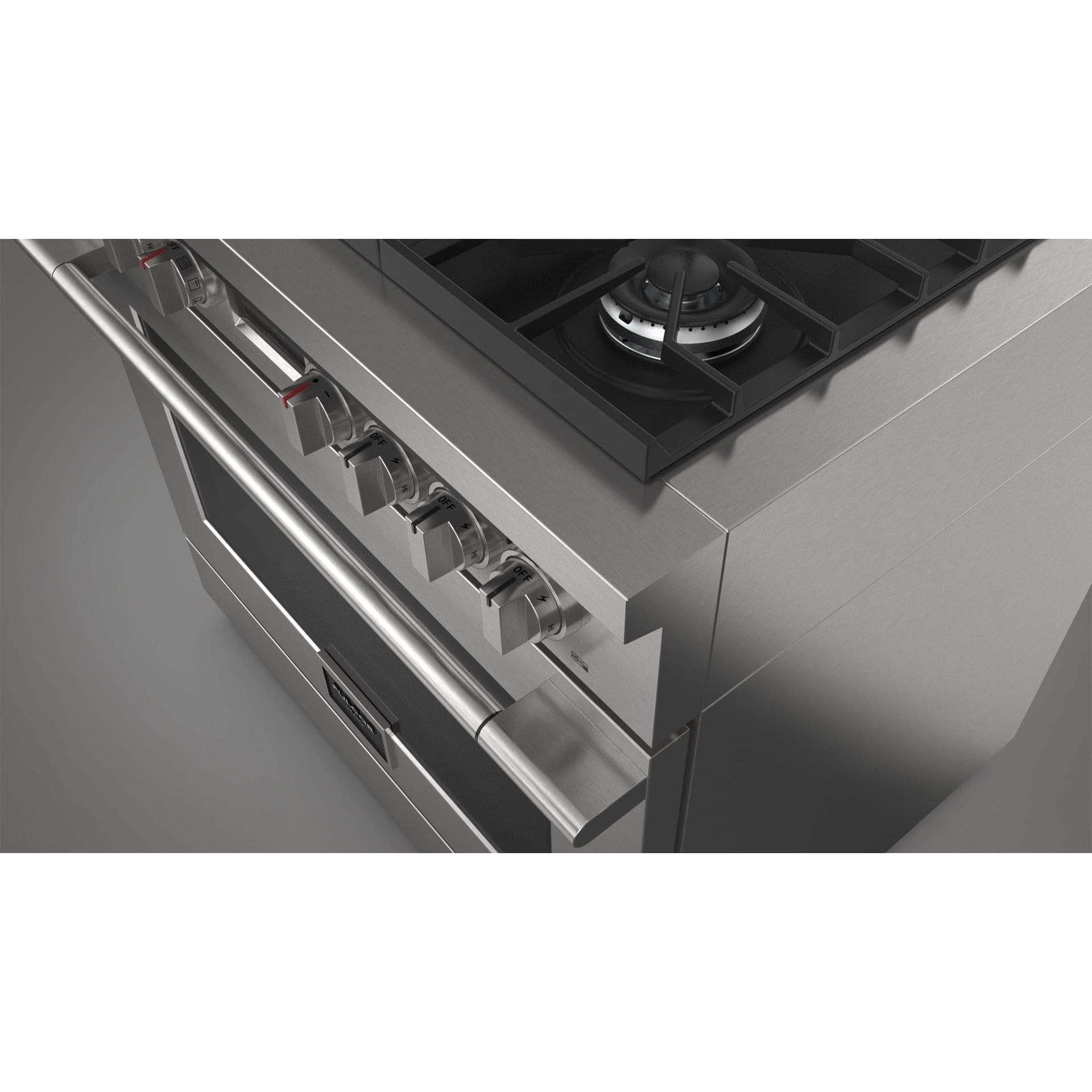 Fulgor Milano 36" Pro-Style Dual Fuel Range with 5.7 Cu. Ft. Capacity, Stainless Steel - F4PDF366S1 Ranges Luxury Appliances Direct