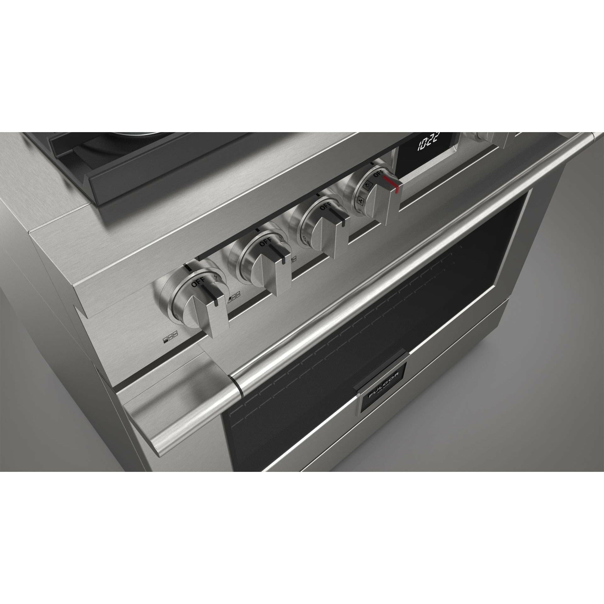 Fulgor Milano 36" Pro-Style Dual Fuel Range with 5.7 Cu. Ft. Capacity, Stainless Steel - F4PDF366S1 Ranges Luxury Appliances Direct