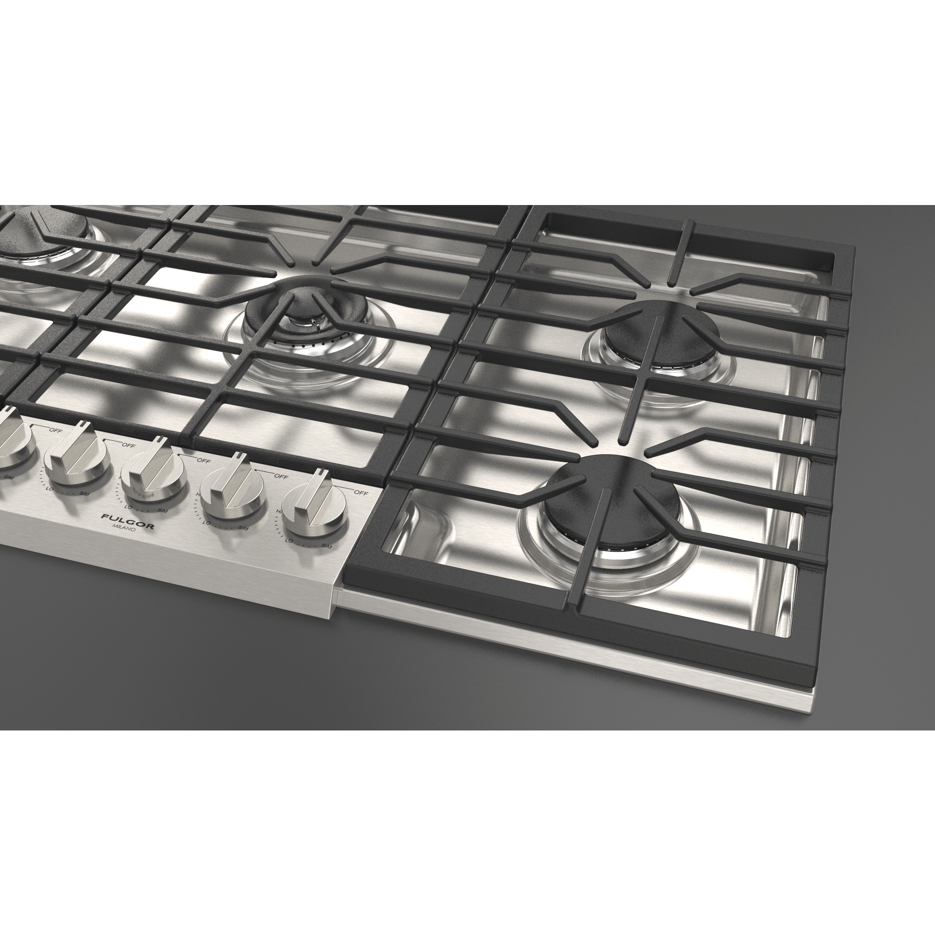 Fulgor Milano 36" Pro-Style Natural Gas Cooktop with 1 Central Dual Burner - F4PGK365S1 Cooktops F4PGK365S1 Luxury Appliances Direct