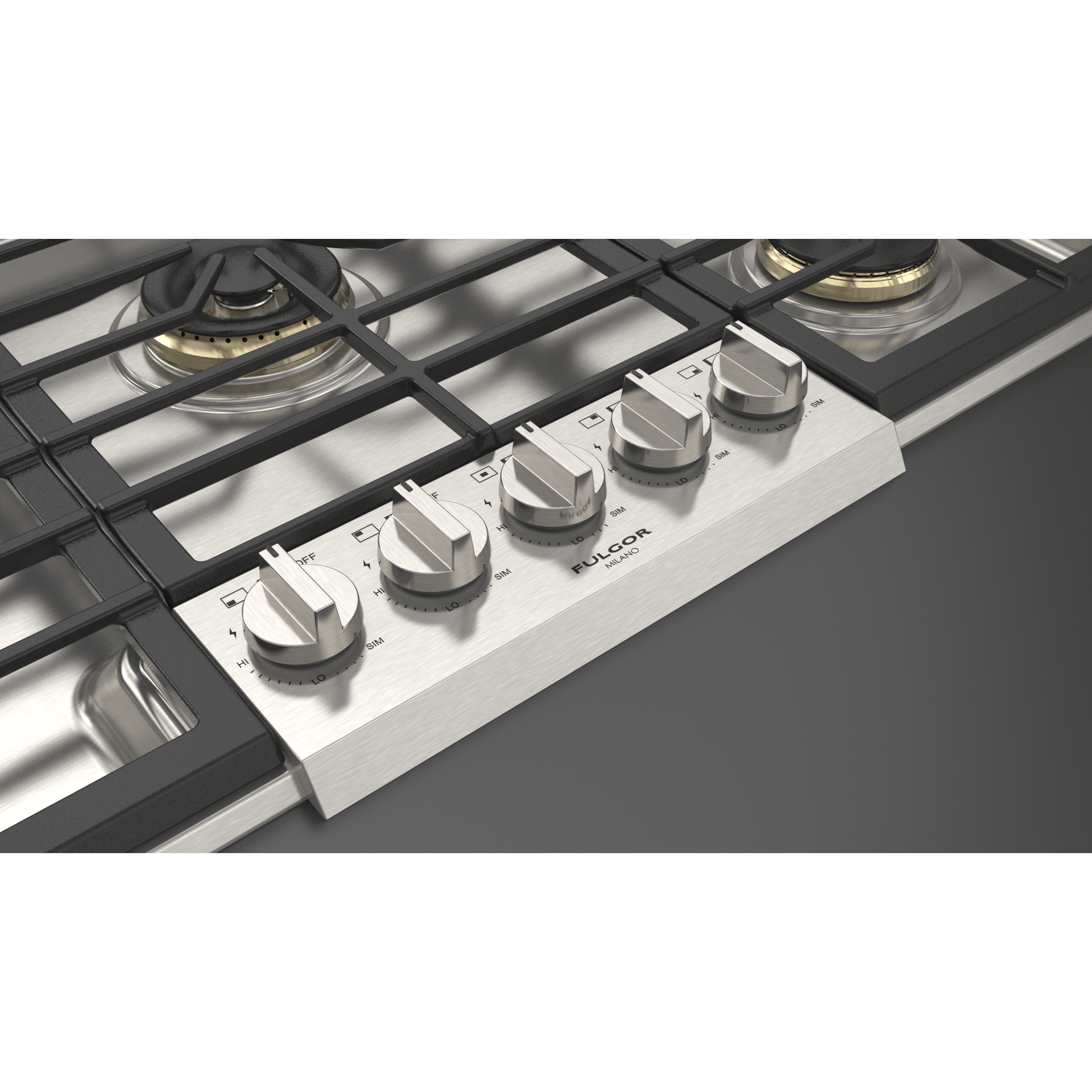 Fulgor Milano 36" Pro-Style Natural Gas Cooktop with 1 Solid Brass Dual-Flame Burner - F6PGK365S1 Cooktops F6PGK365S1 Luxury Appliances Direct