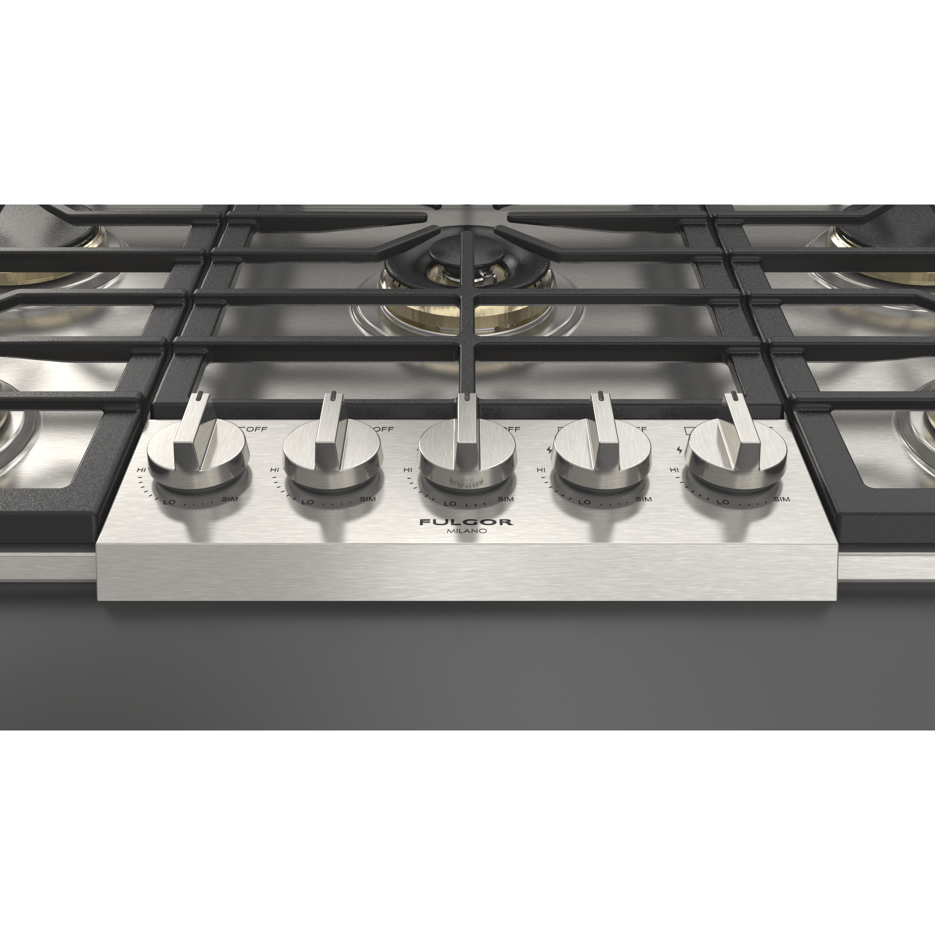 Fulgor Milano 36" Pro-Style Natural Gas Cooktop with 1 Solid Brass Dual-Flame Burner - F6PGK365S1 Cooktops F6PGK365S1 Luxury Appliances Direct