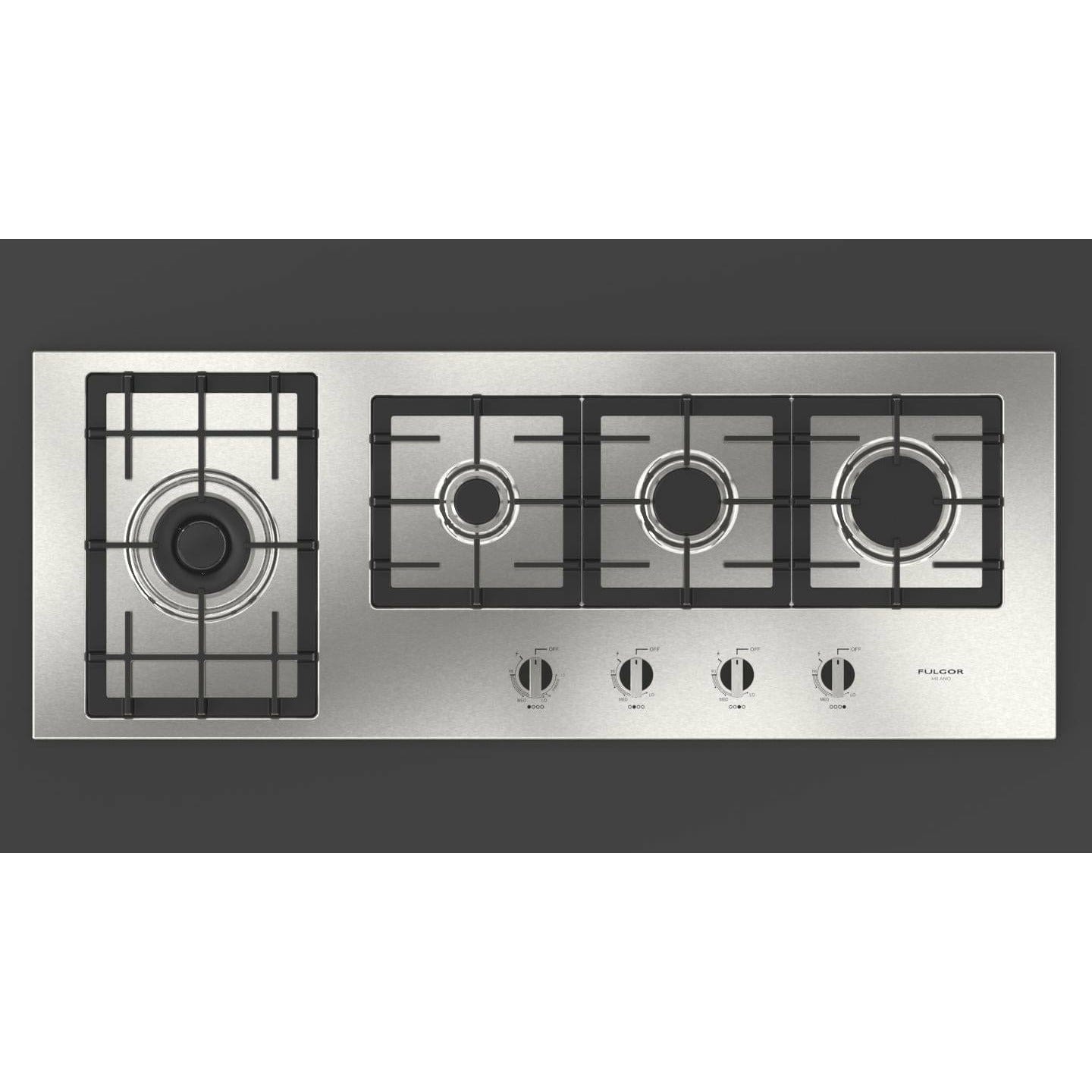 Fulgor Milano 44" Gas Cooktop with 4 European Sealed Burners - F4GK42S1 Cooktops F4GK42S1 Luxury Appliances Direct