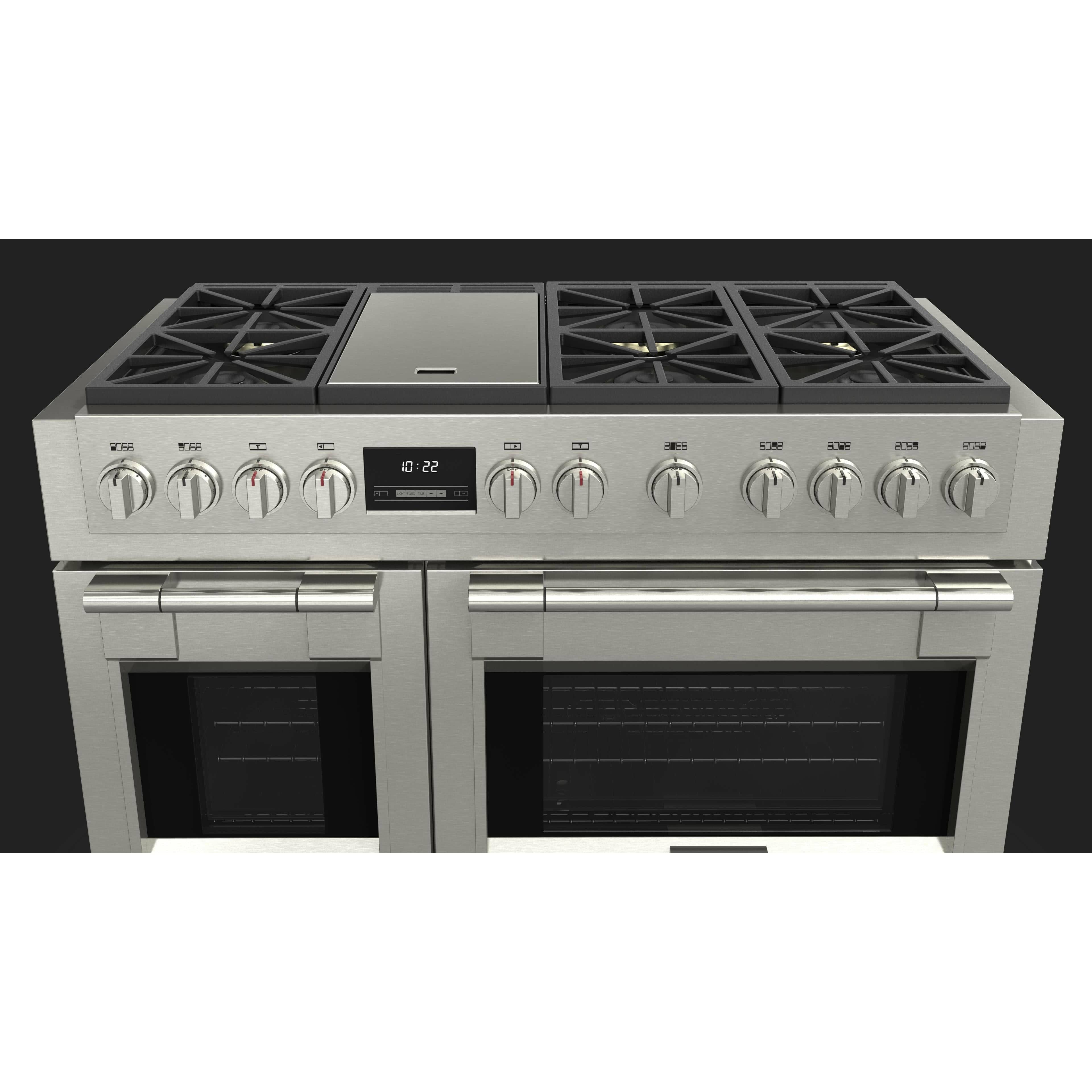 Fulgor Milano 48" Freestanding Professional All Gas Range with 6 Dual Flame Sealed Burners, Stainless Steel - F6PGR486GS2 I Luxury Appliances Direct