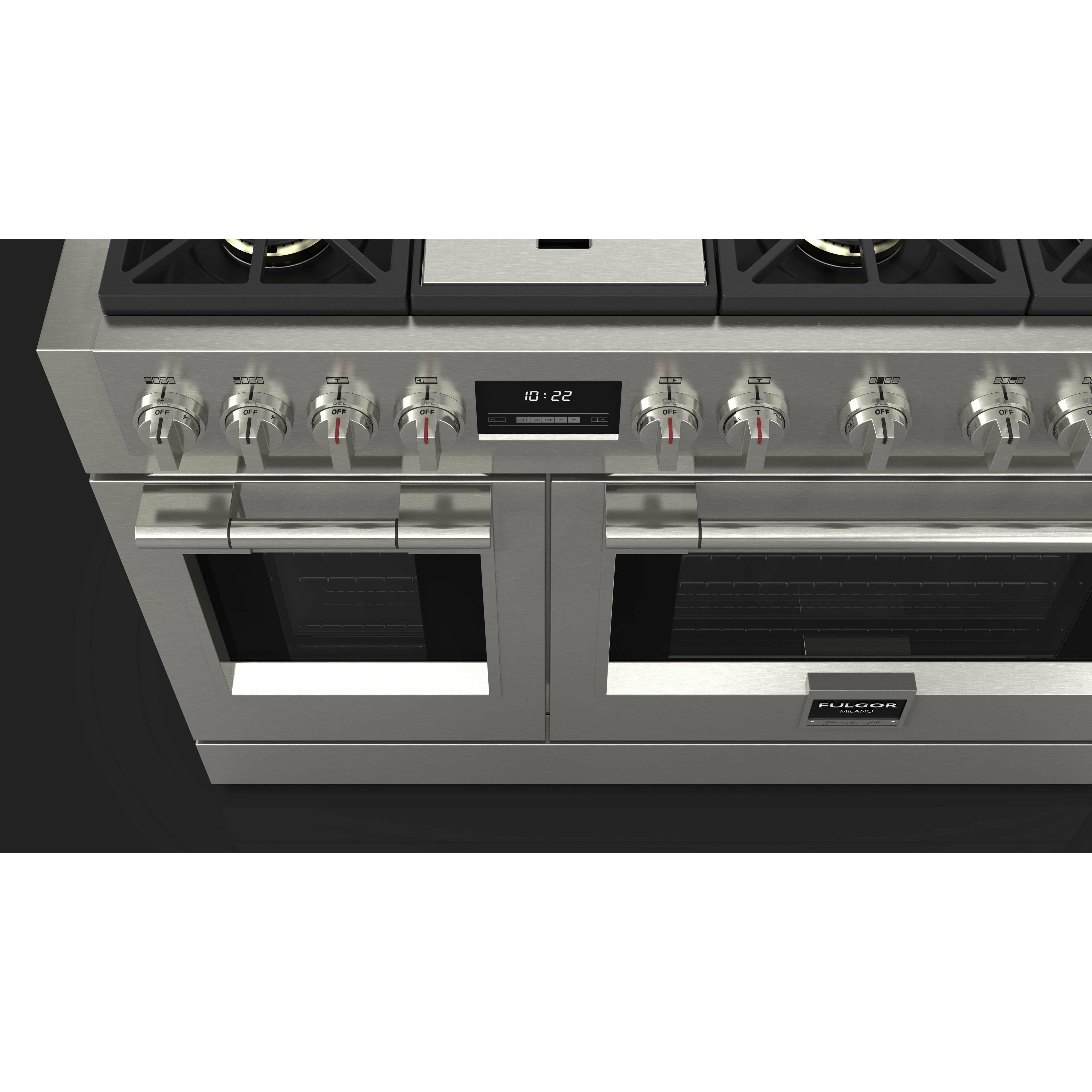 Fulgor Milano 48" Freestanding Professional All Gas Range with 6 Dual Flame Sealed Burners, Stainless Steel - F6PGR486GS2 I Luxury Appliances Direct