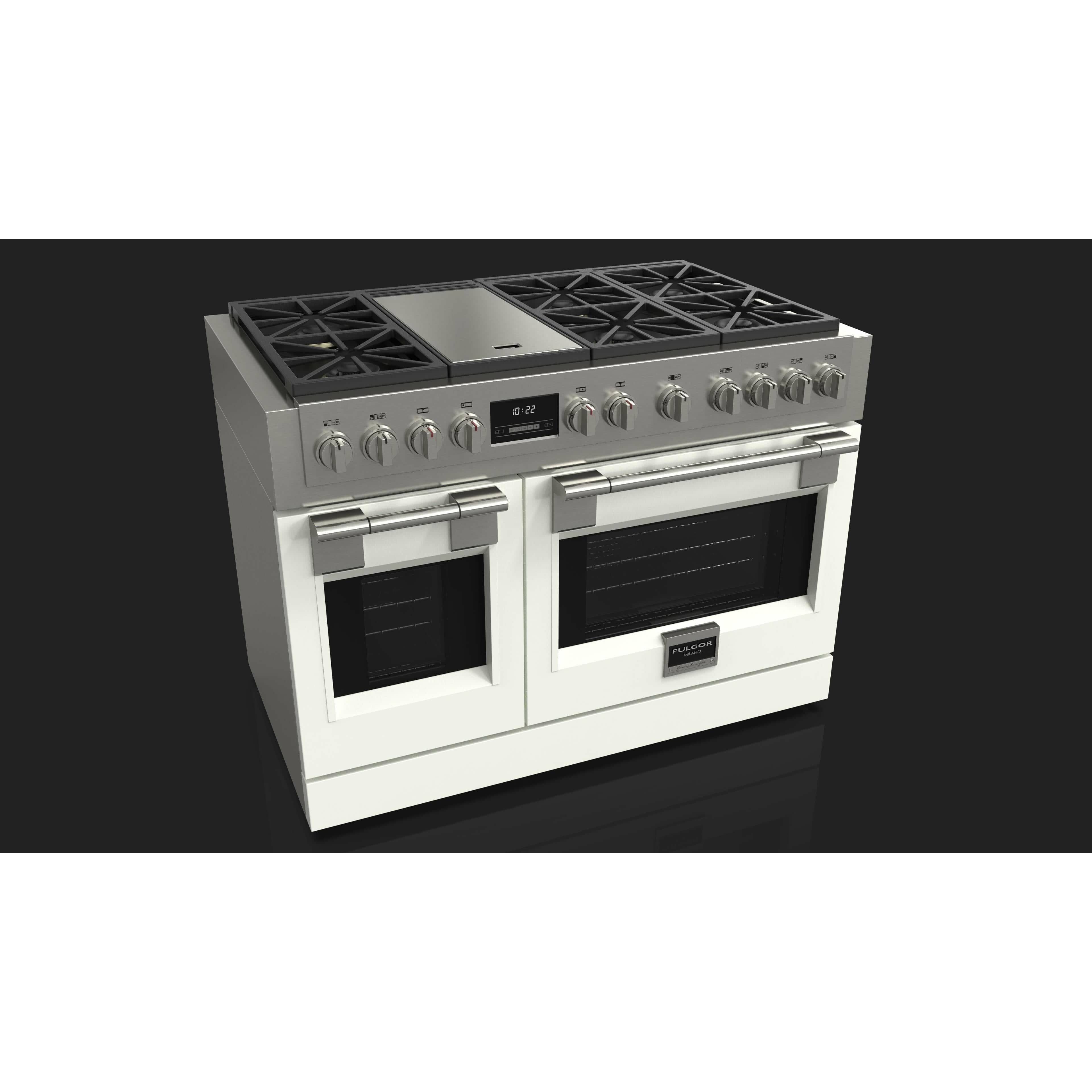 Fulgor Milano 48" Freestanding Professional All Gas Range with 6 Dual Flame Sealed Burners, Stainless Steel - F6PGR486GS2 I Luxury Appliances Direct