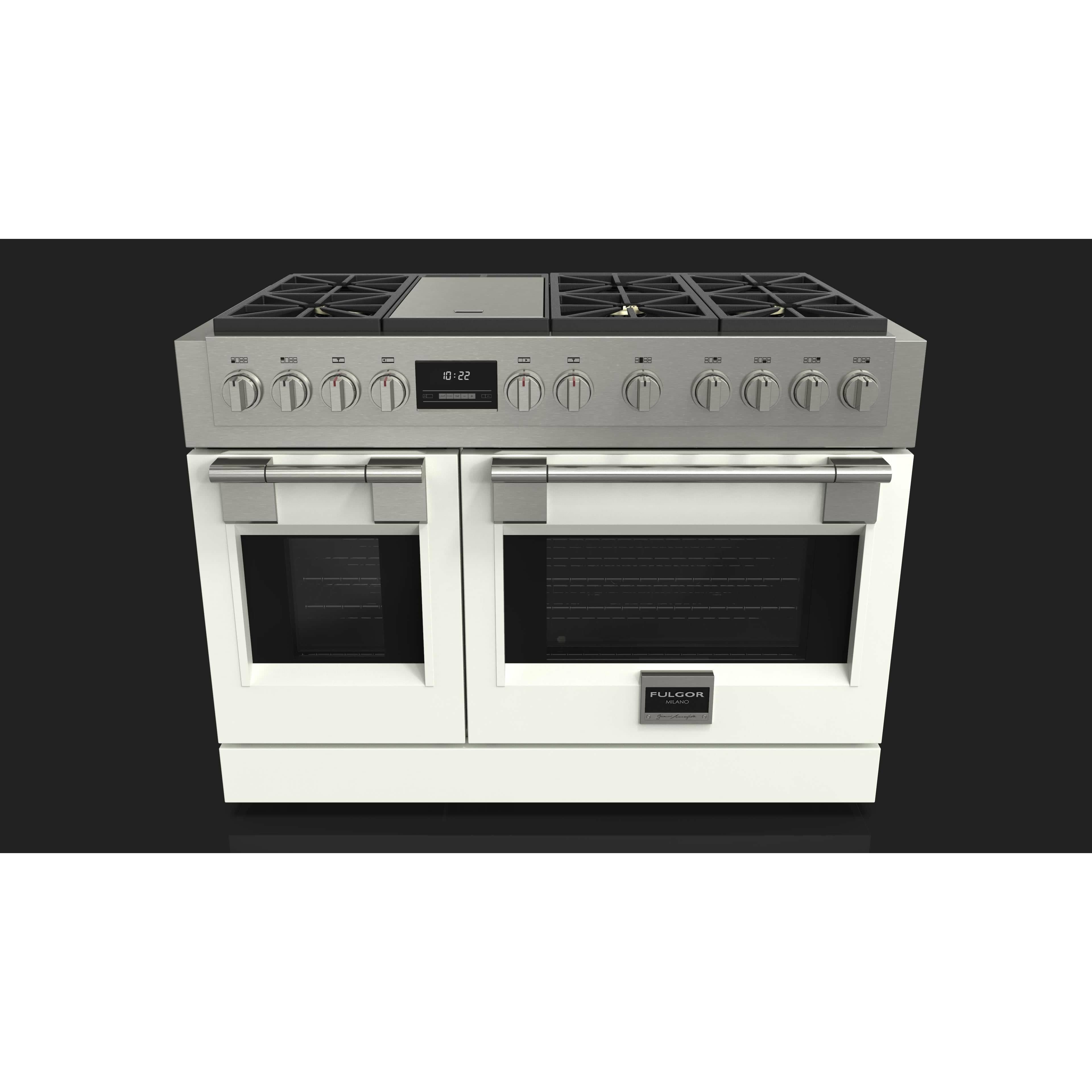 Fulgor Milano 48" Freestanding Professional All Gas Range with 6 Dual Flame Sealed Burners, Stainless Steel - F6PGR486GS2 I Luxury Appliances Direct