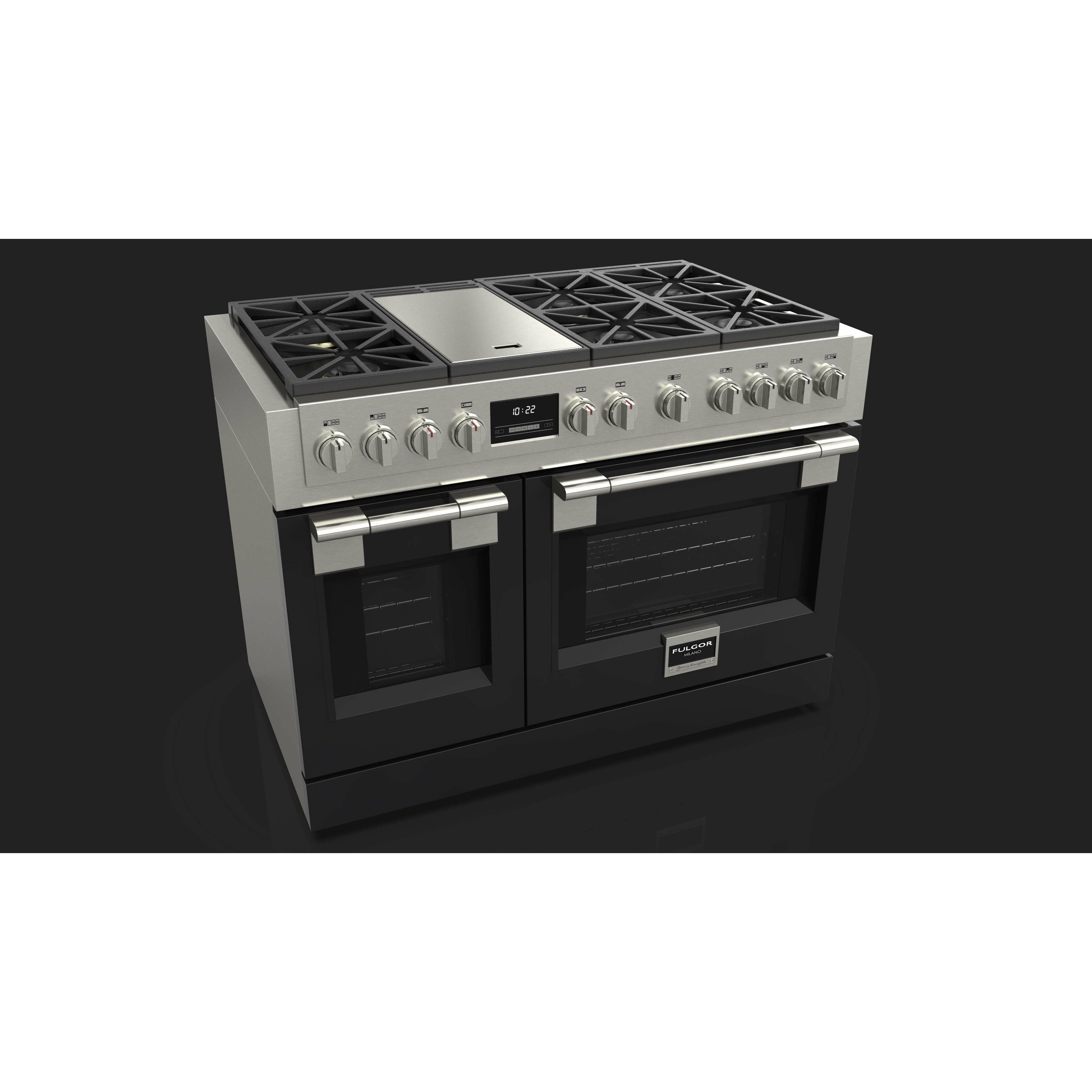 Fulgor Milano 48" Freestanding Professional All Gas Range with 6 Dual Flame Sealed Burners, Stainless Steel - F6PGR486GS2 I Luxury Appliances Direct