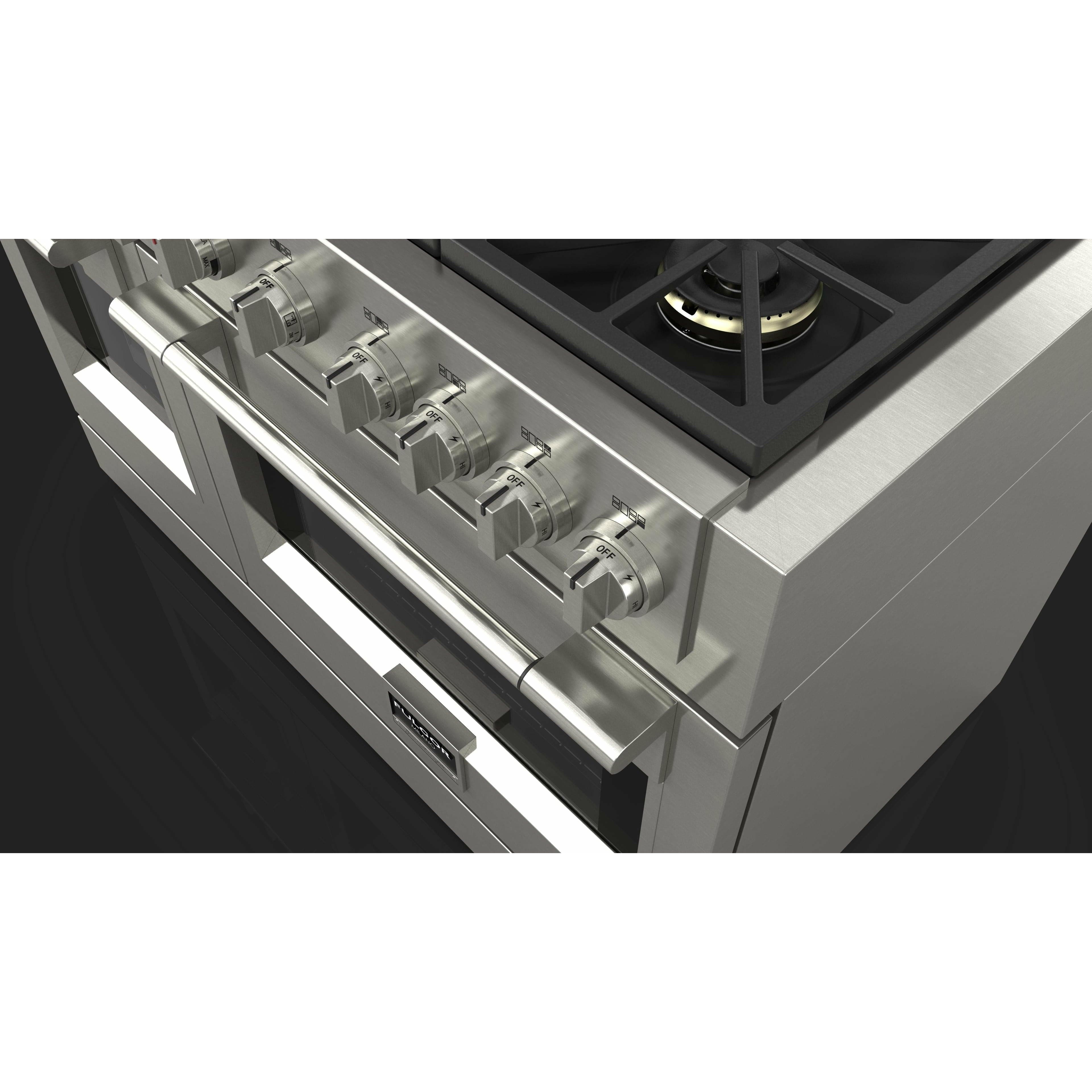 Fulgor Milano 48" Freestanding Professional All Gas Range with 6 Dual Flame Sealed Burners, Stainless Steel - F6PGR486GS2 I Luxury Appliances Direct