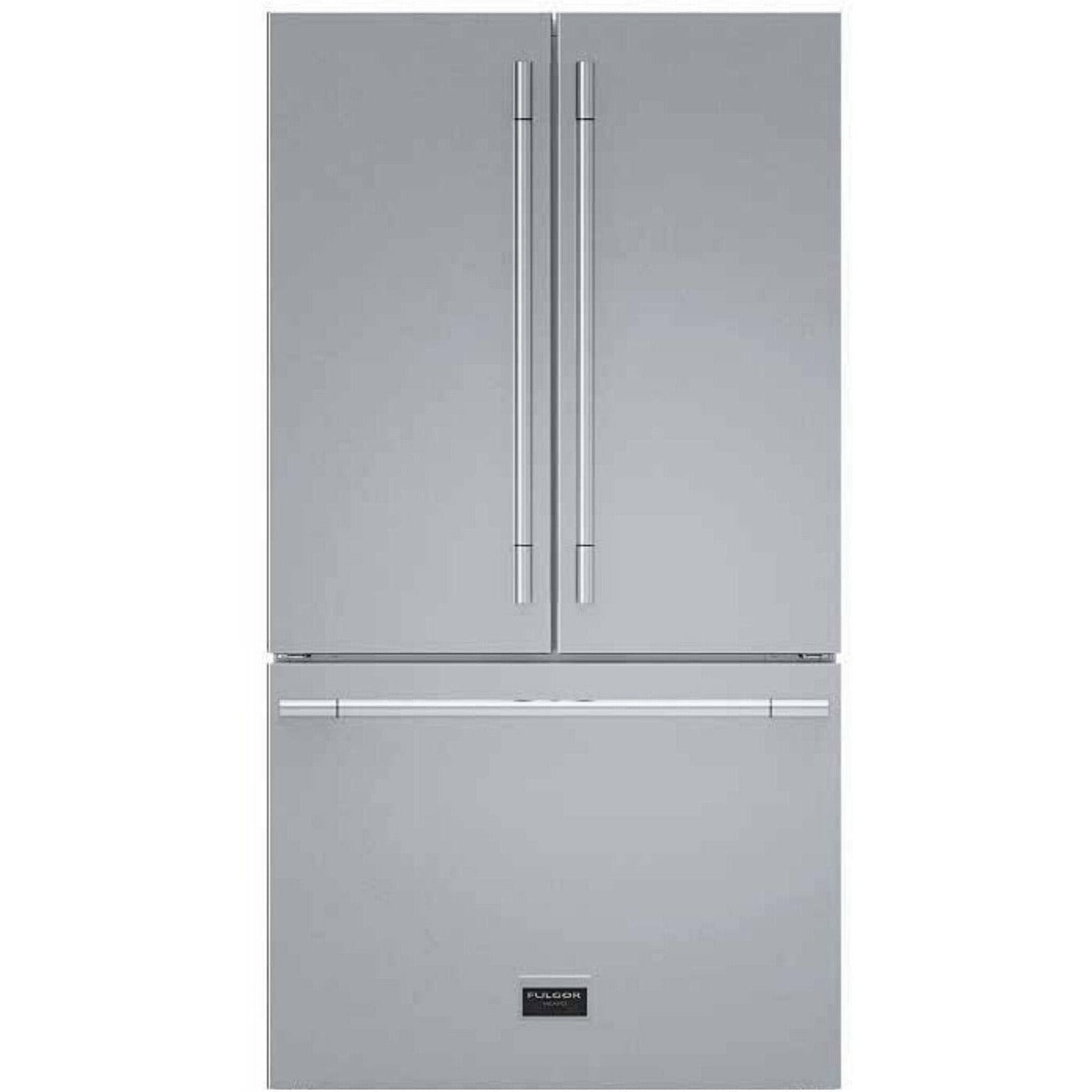 Fulgor Milano Package - 30" Dual Fuel Range,  36" French Door Refrigerator, 24" Built-In Dishwasher and 30" Wall Mount Hood Ranges F6PDF304S1F6FBM36S2 Luxury Appliances Direct