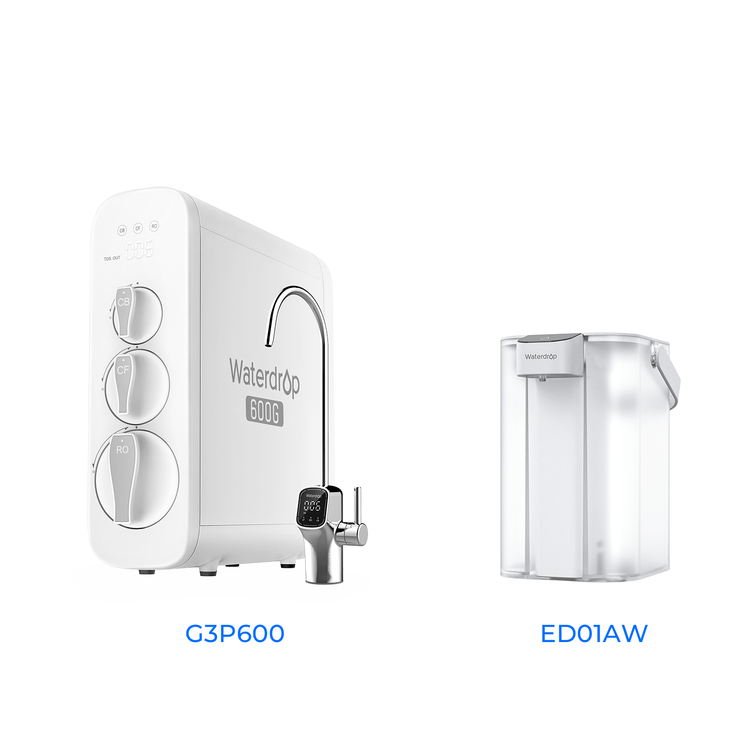 G3P600 Tankless Reverse Osmosis System - Waterdrop G3P600 Bundles Water Filters G3P600+ED01AW Luxury Appliances Direct