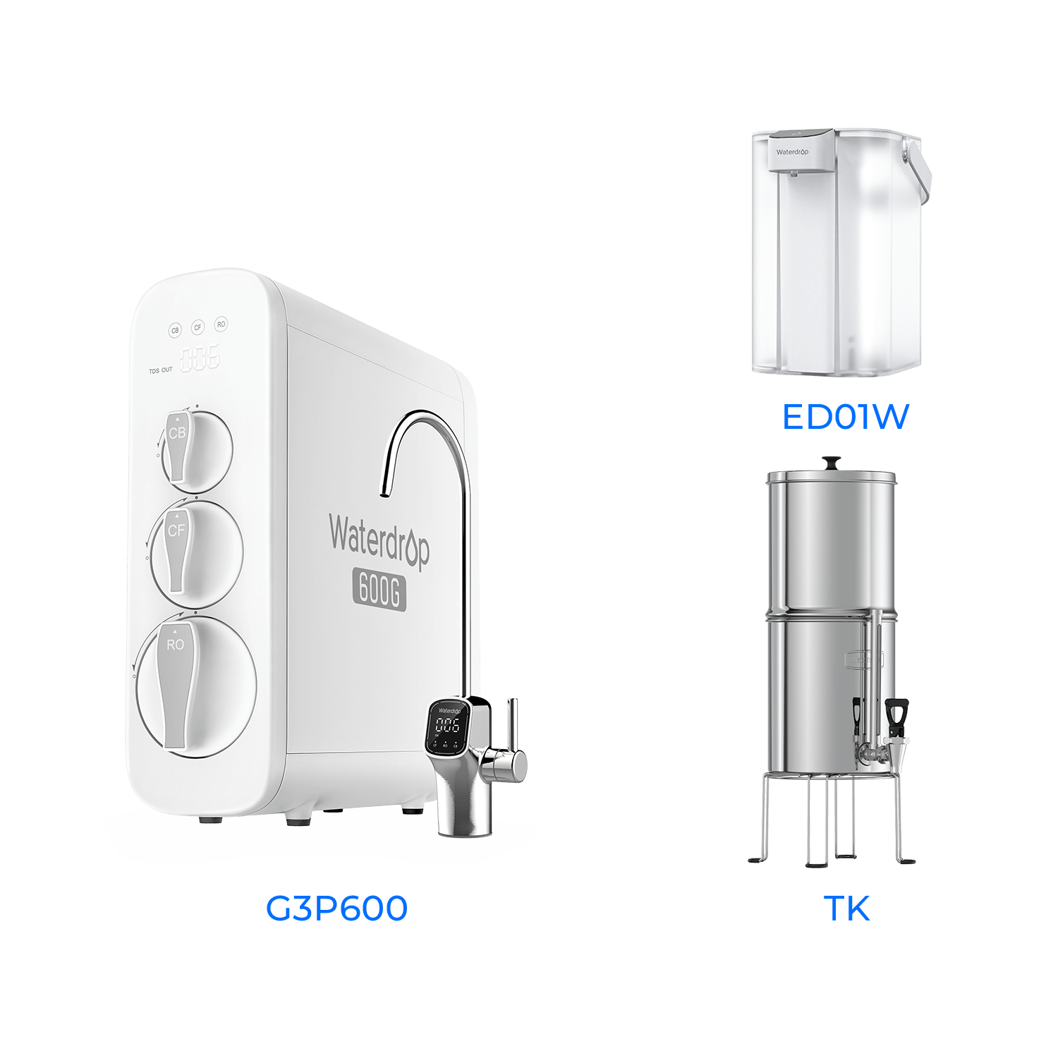 G3P600 Tankless Reverse Osmosis System - Waterdrop G3P600 Bundles Water Filters G3P600+ED01W+TK Luxury Appliances Direct