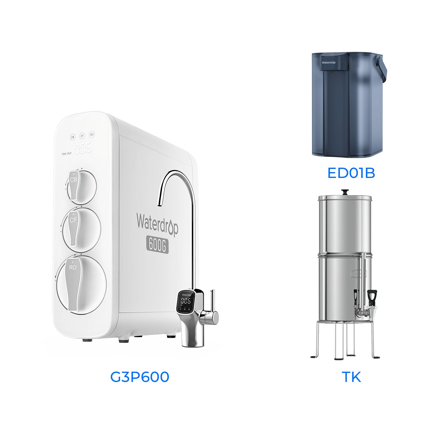 G3P600 Tankless Reverse Osmosis System - Waterdrop G3P600 Bundles Water Filters G3P600+TK+ED01B Luxury Appliances Direct