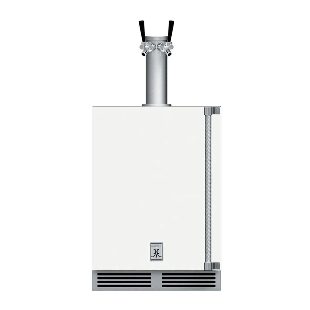 Hestan 24" Undercounter Double Faucet Beer Dispenser - GFDS Series Kegerators GFDSL242-WH Luxury Appliances Direct