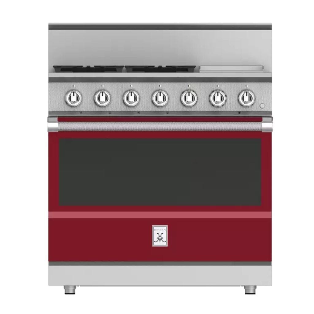 Hestan 36" 4-Burner All Gas Range with 12" Griddle - KRG Series KRG364GD-NG-BG Luxury Appliances Direct