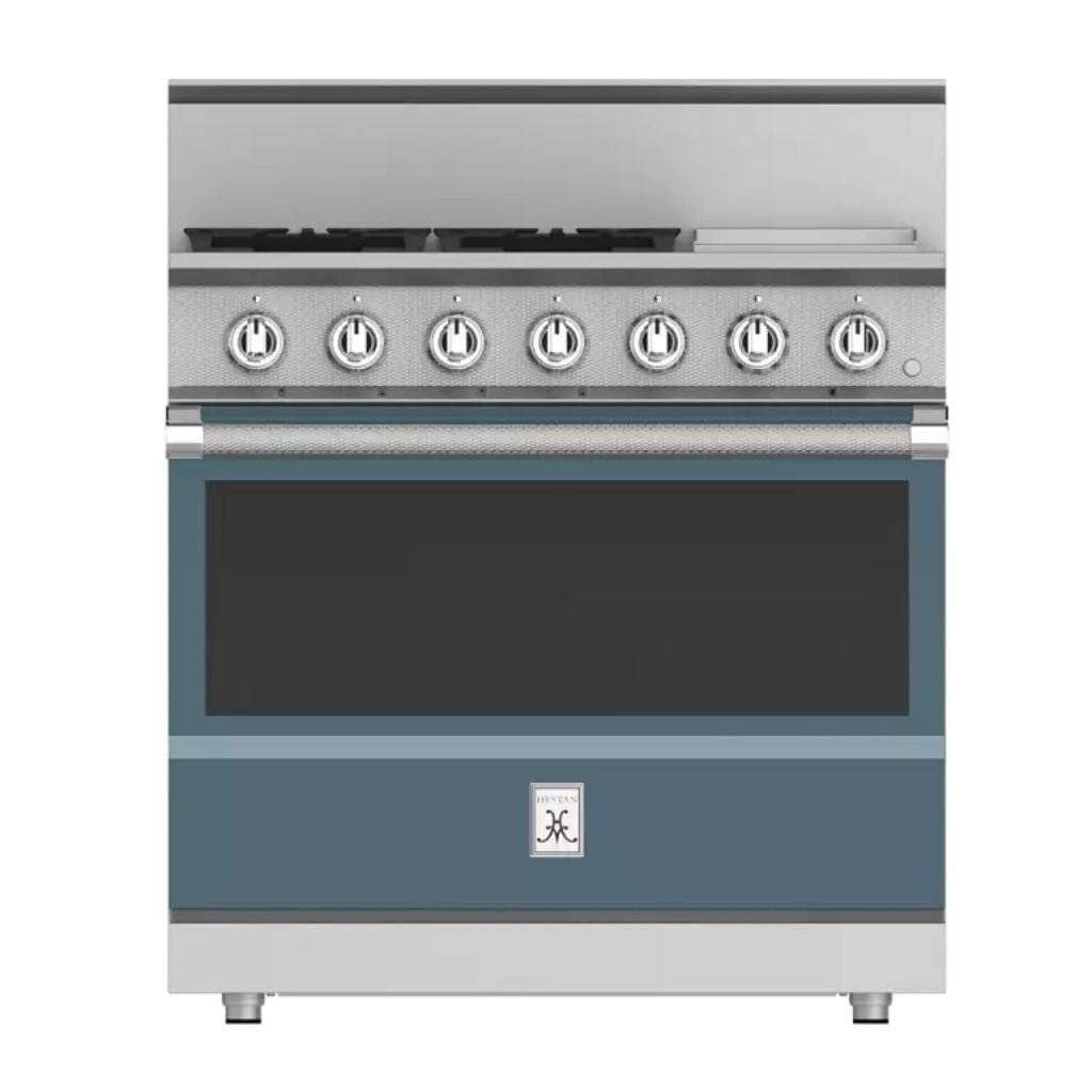 Hestan 36" 4-Burner All Gas Range with 12" Griddle - KRG Series KRG364GD-NG-GG Luxury Appliances Direct