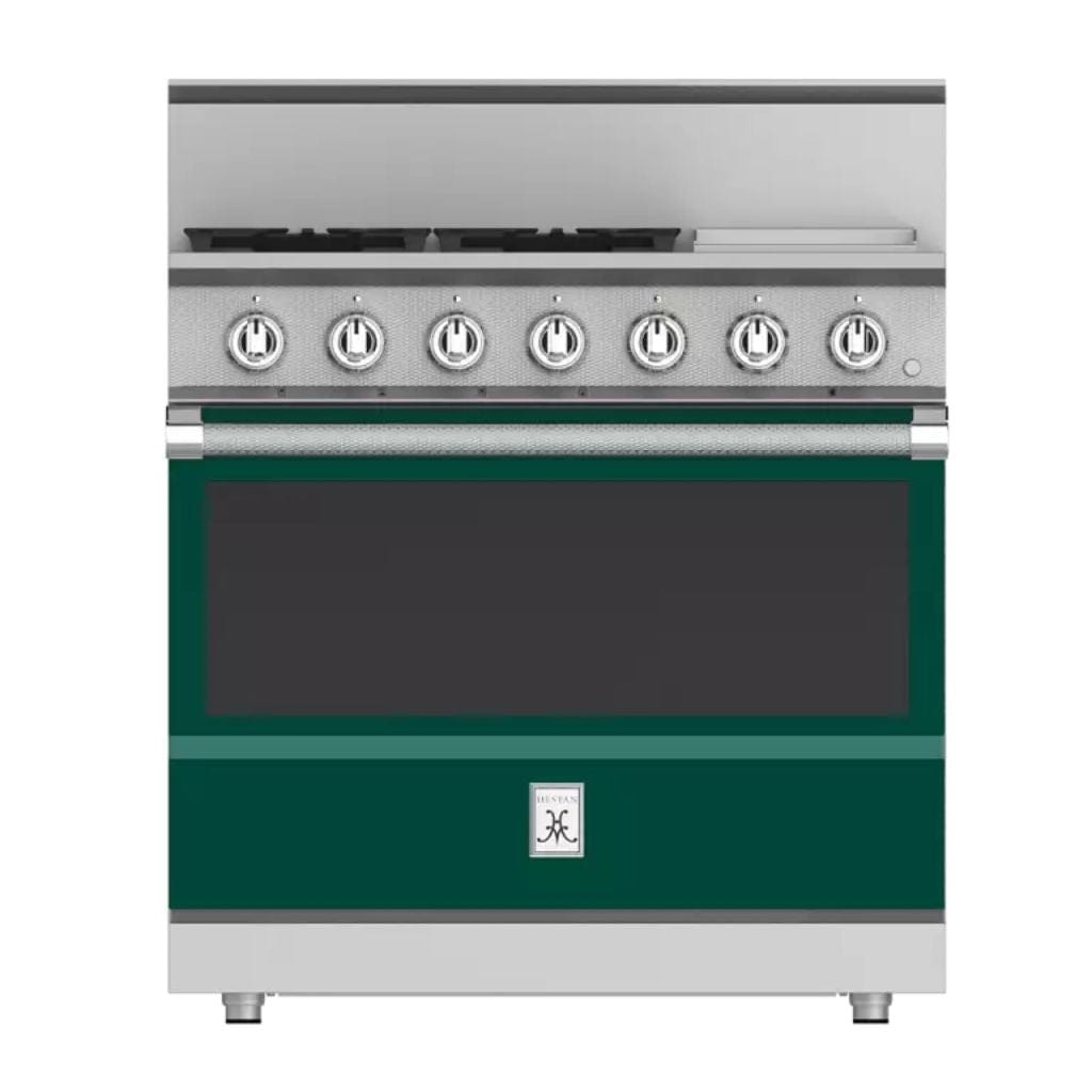 Hestan 36" 4-Burner All Gas Range with 12" Griddle - KRG Series KRG364GD-NG-GR Luxury Appliances Direct