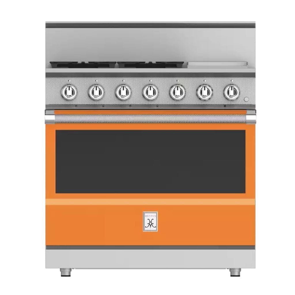 Hestan 36" 4-Burner All Gas Range with 12" Griddle - KRG Series KRG364GD-NG-OR Luxury Appliances Direct