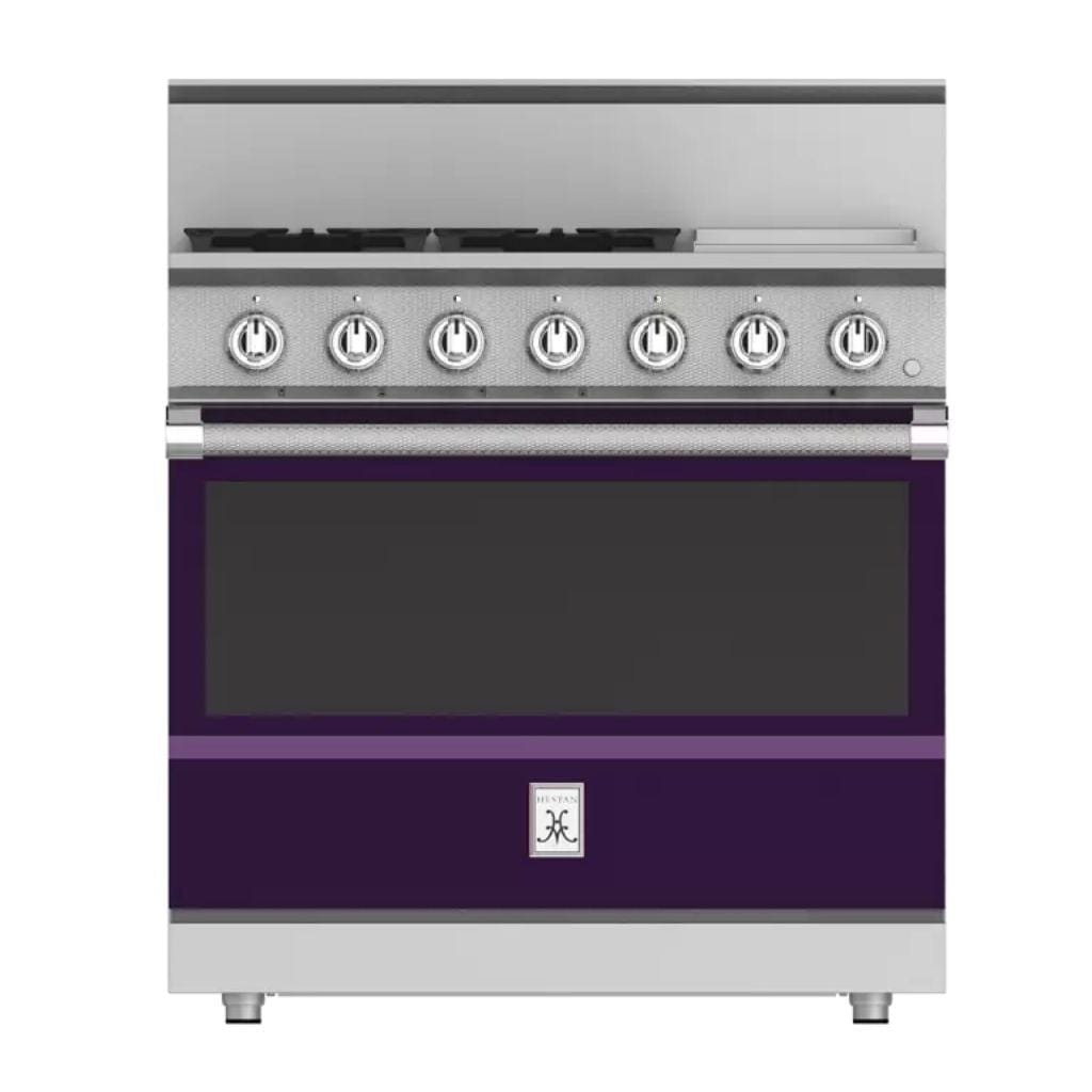 Hestan 36" 4-Burner All Gas Range with 12" Griddle - KRG Series KRG364GD-NG-PP Luxury Appliances Direct