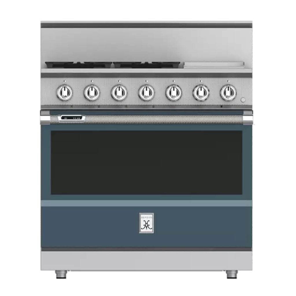 Hestan 36" 4-Burner Dual Fuel Range with 12" Griddle - KRD Series KRD364GD-NG-GG Luxury Appliances Direct