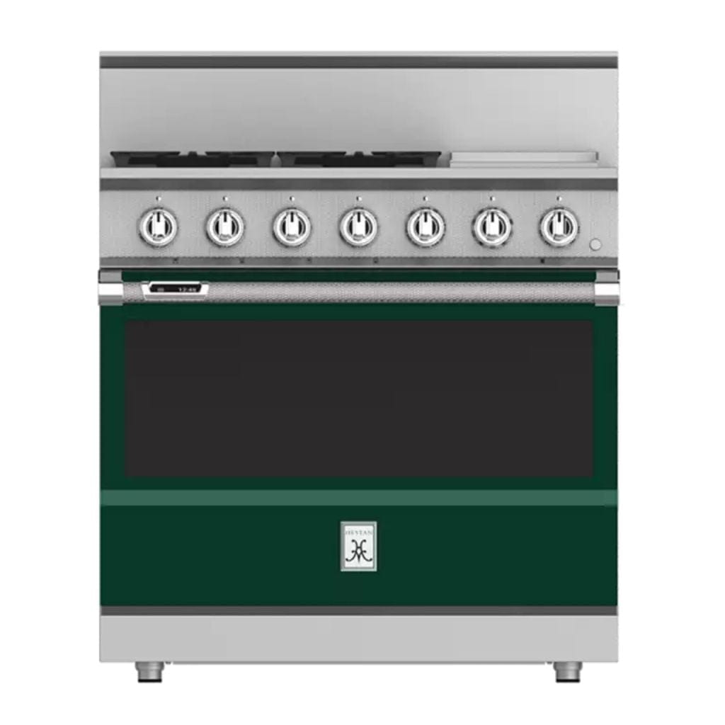 Hestan 36" 4-Burner Dual Fuel Range with 12" Griddle - KRD Series KRD364GD-NG-GR Luxury Appliances Direct