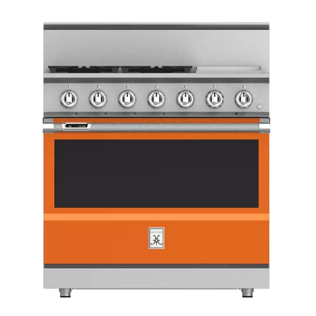 Hestan 36" 4-Burner Dual Fuel Range with 12" Griddle - KRD Series KRD364GD-NG-OR Luxury Appliances Direct