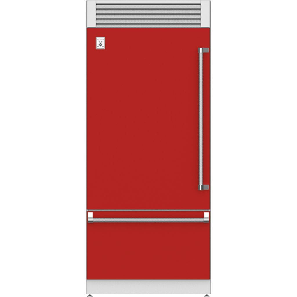 Hestan 36" Pro Style Bottom Mount, Top Compressor Refrigerator - KRP Series Refrigerator KRPL36-RD Luxury Appliances Direct